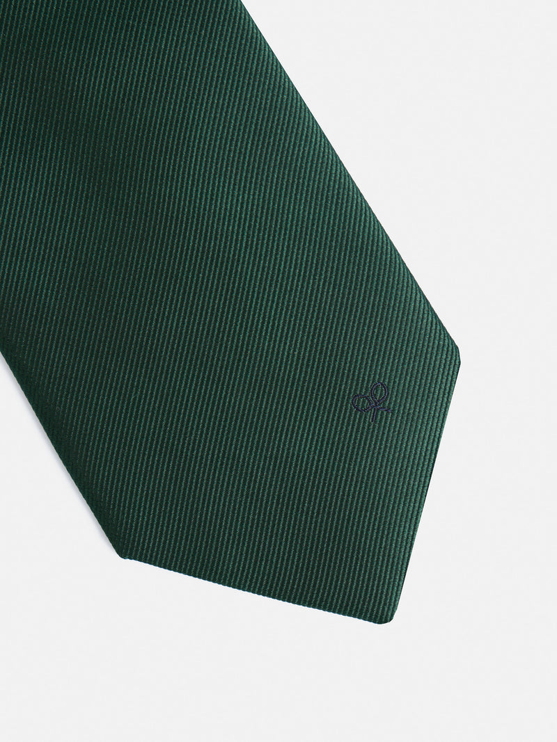 Cravate Silbon unie verte