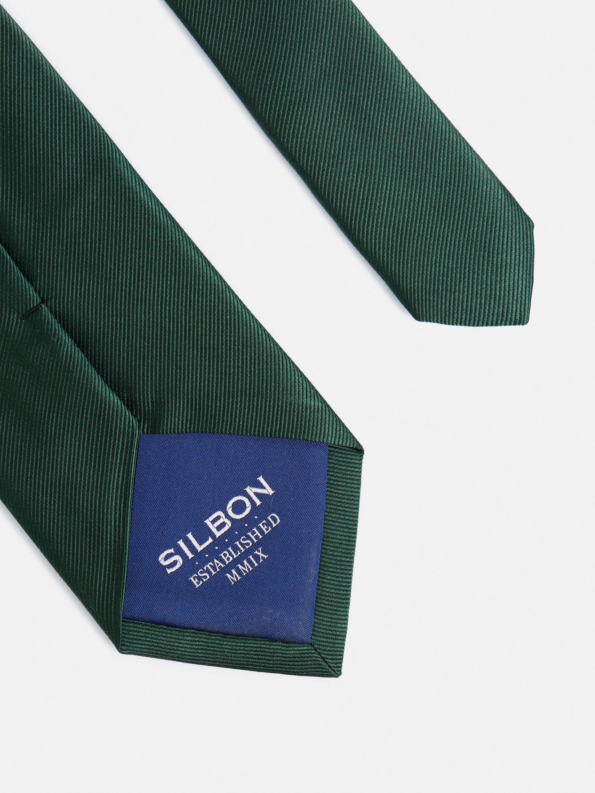 Corbata silbon lisa verde