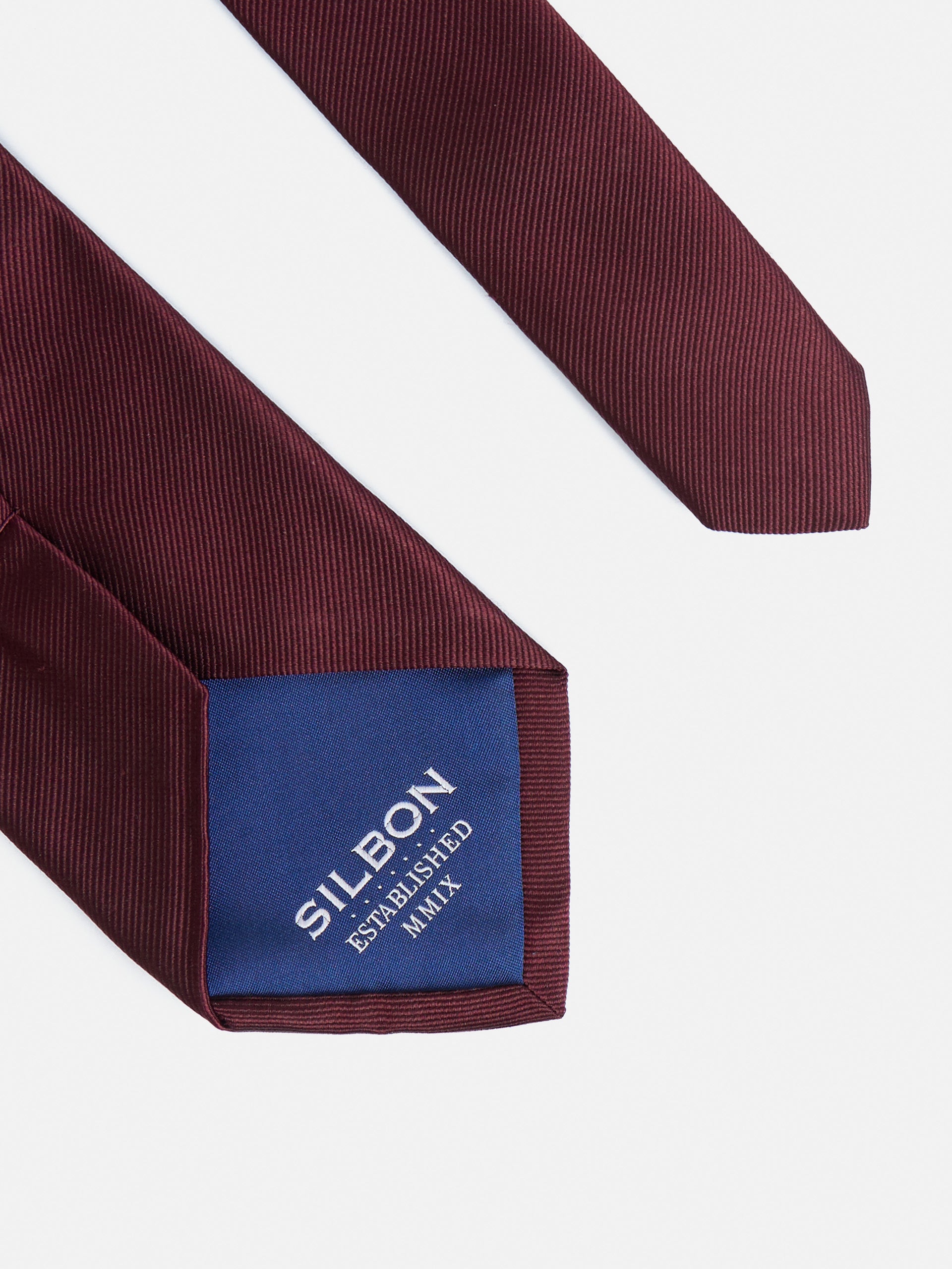 Corbata silbon lisa burdeos