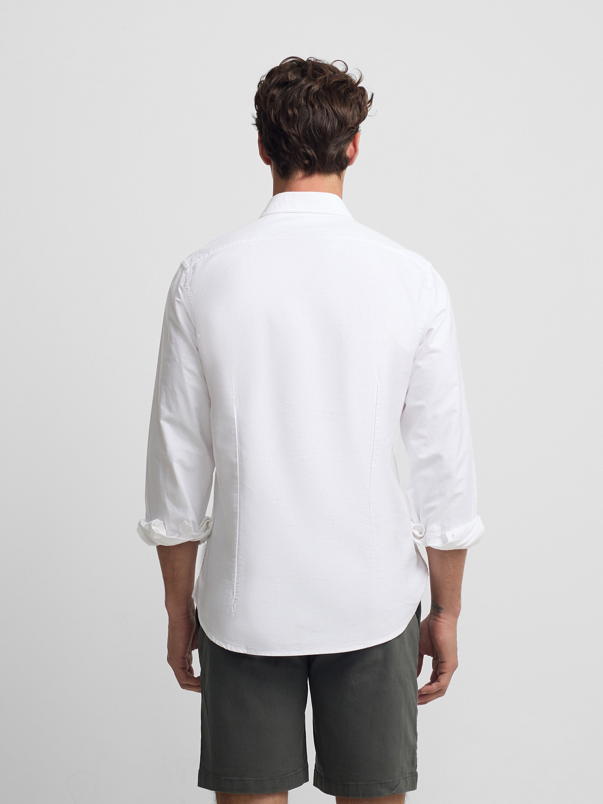 Camisa sport oxford cutaway blanca
