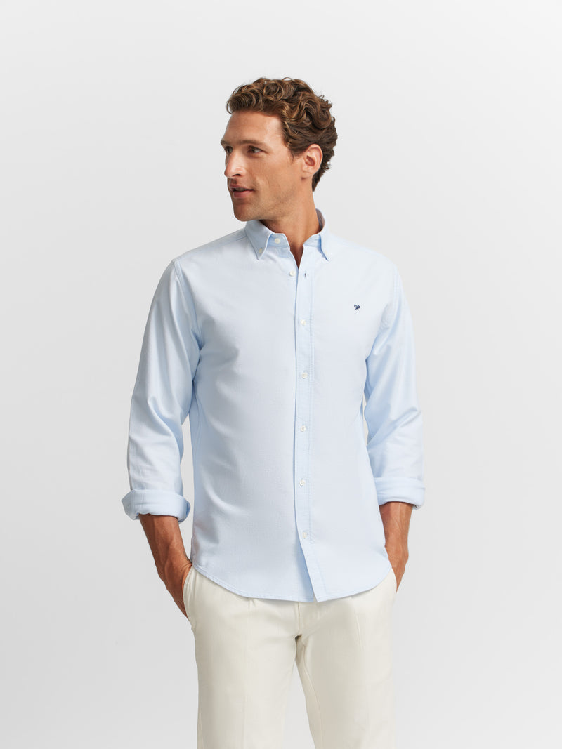 Camisa sport oxford celeste