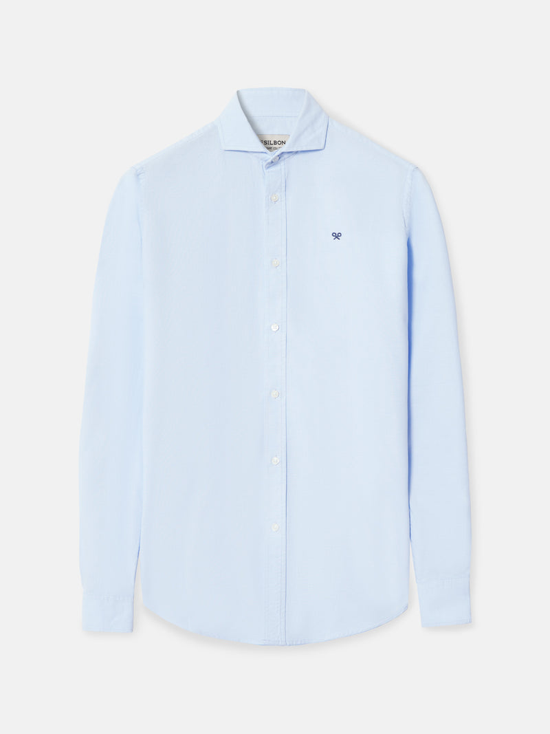 Camisa sport oxford cutaway celeste