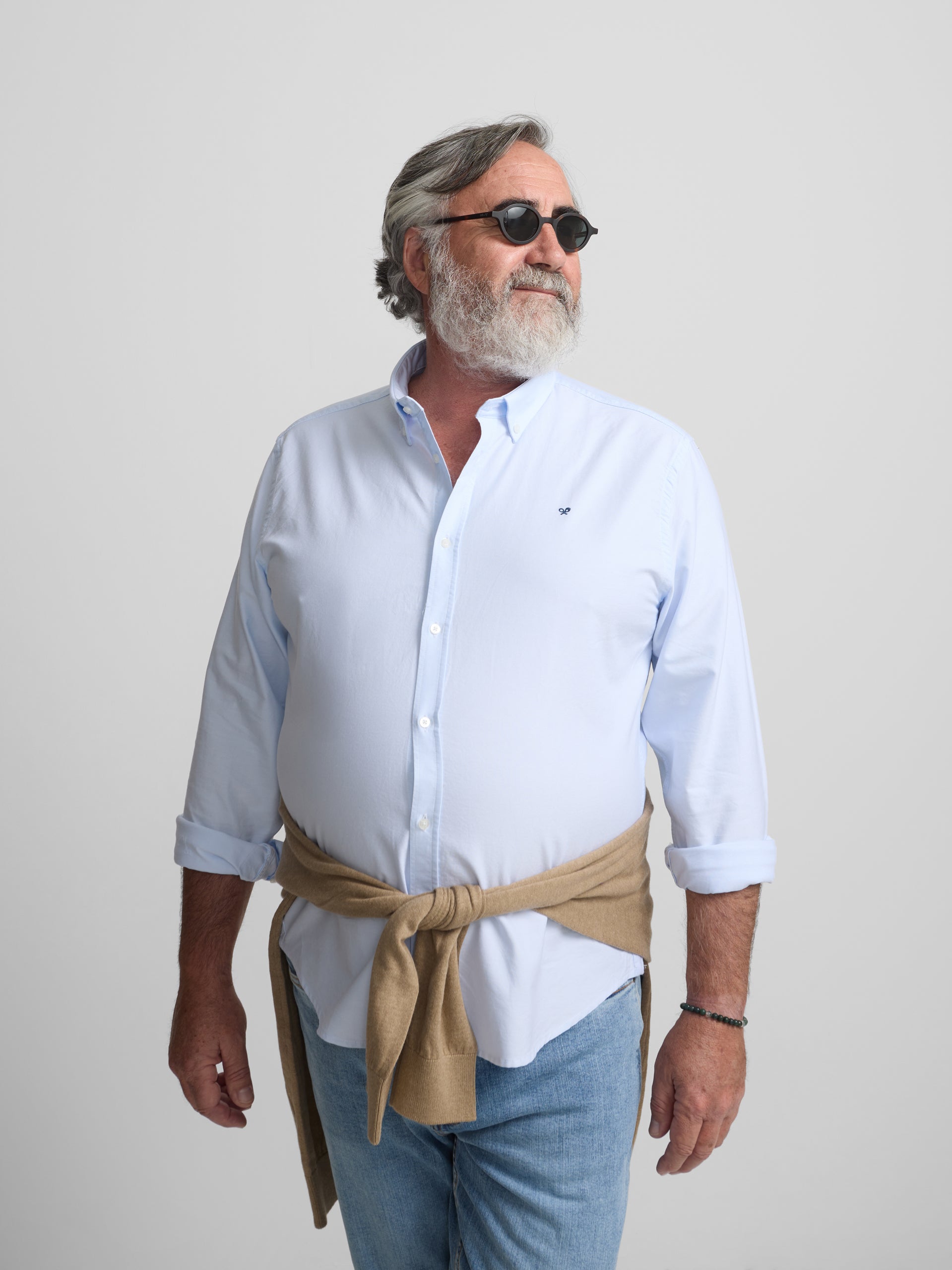Camisa sport oxford regular fit celeste