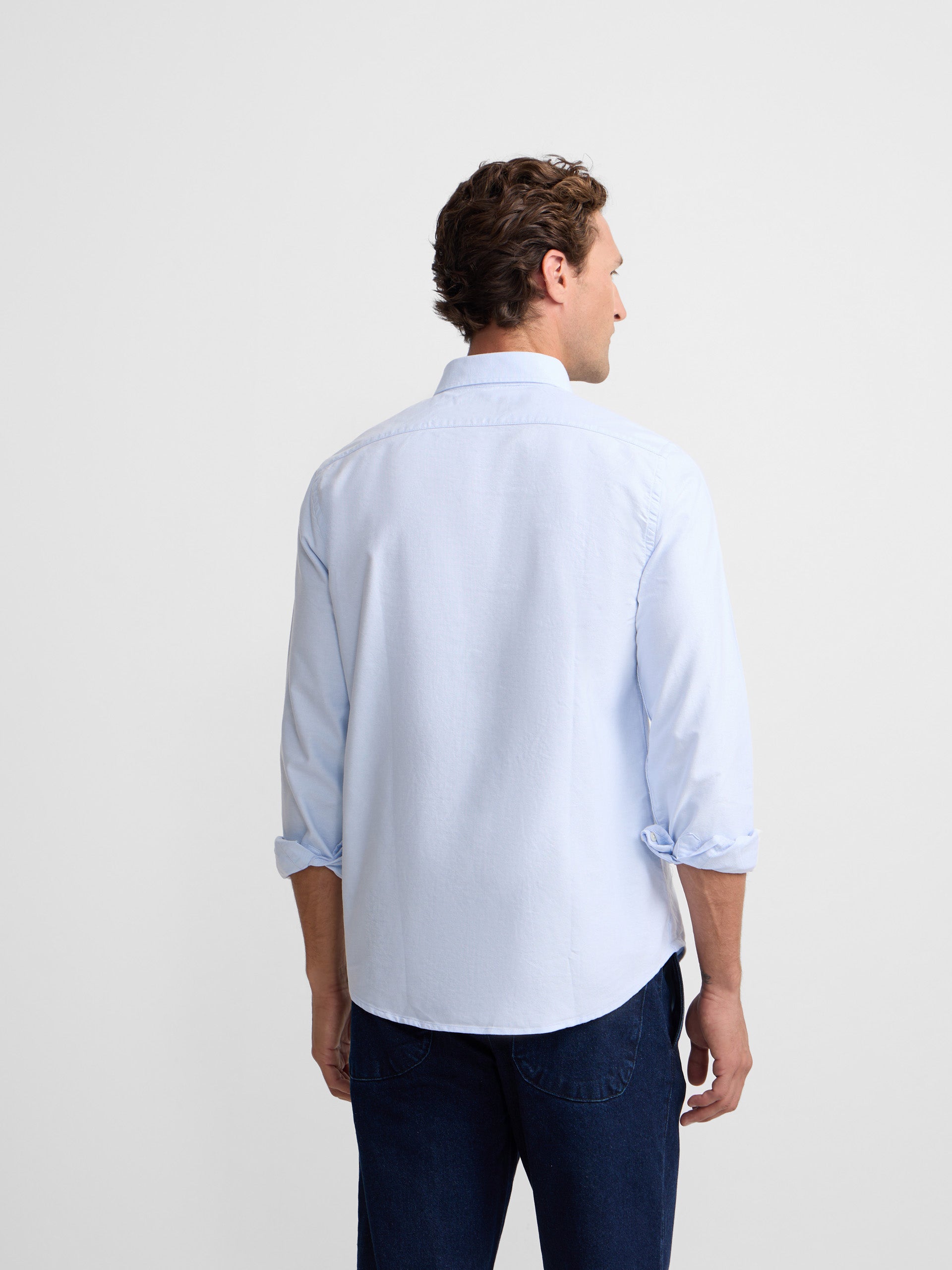 Camisa sport oxford regular fit celeste