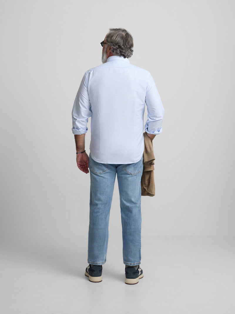 Chemise sport oxford coupe régulière bleu ciel