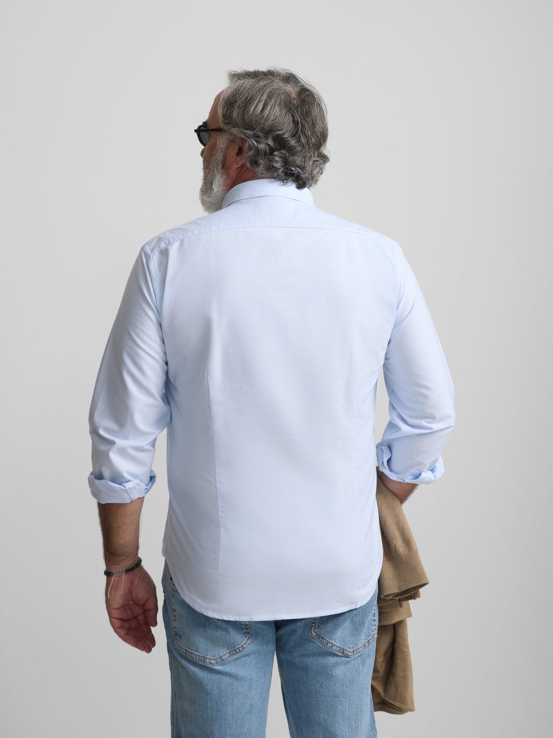 Camisa sport oxford regular fit celeste