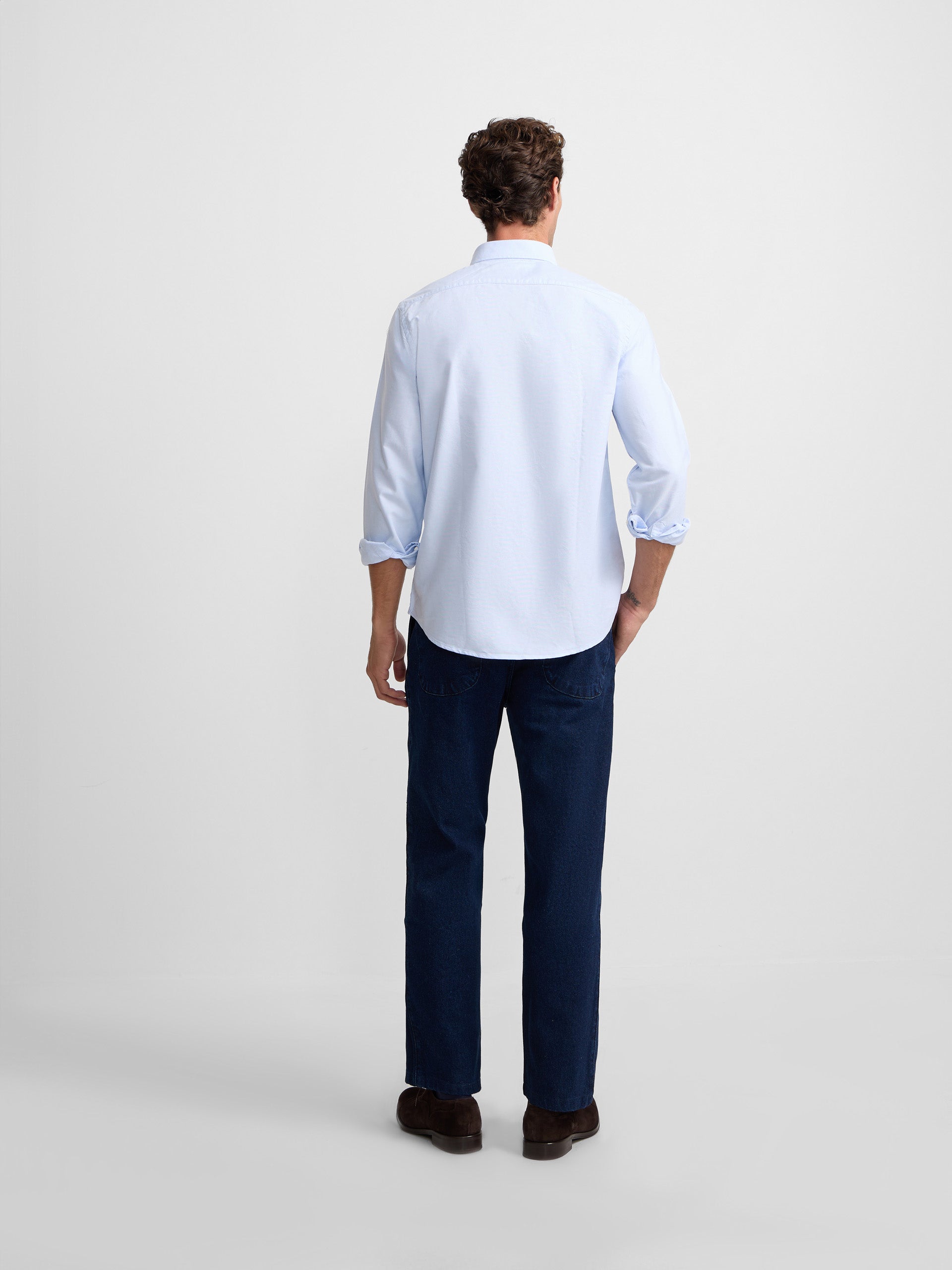 Camisa sport oxford regular fit celeste