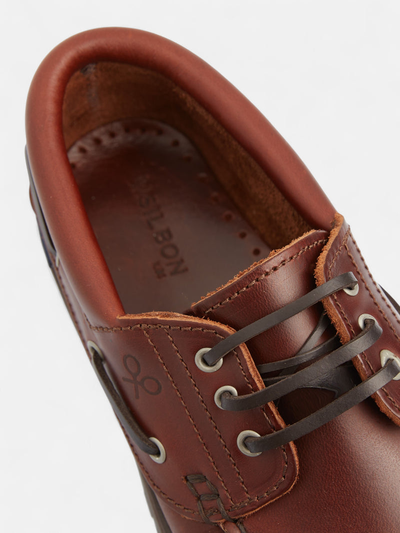 Chaussure sport enfant nautique cuir marron