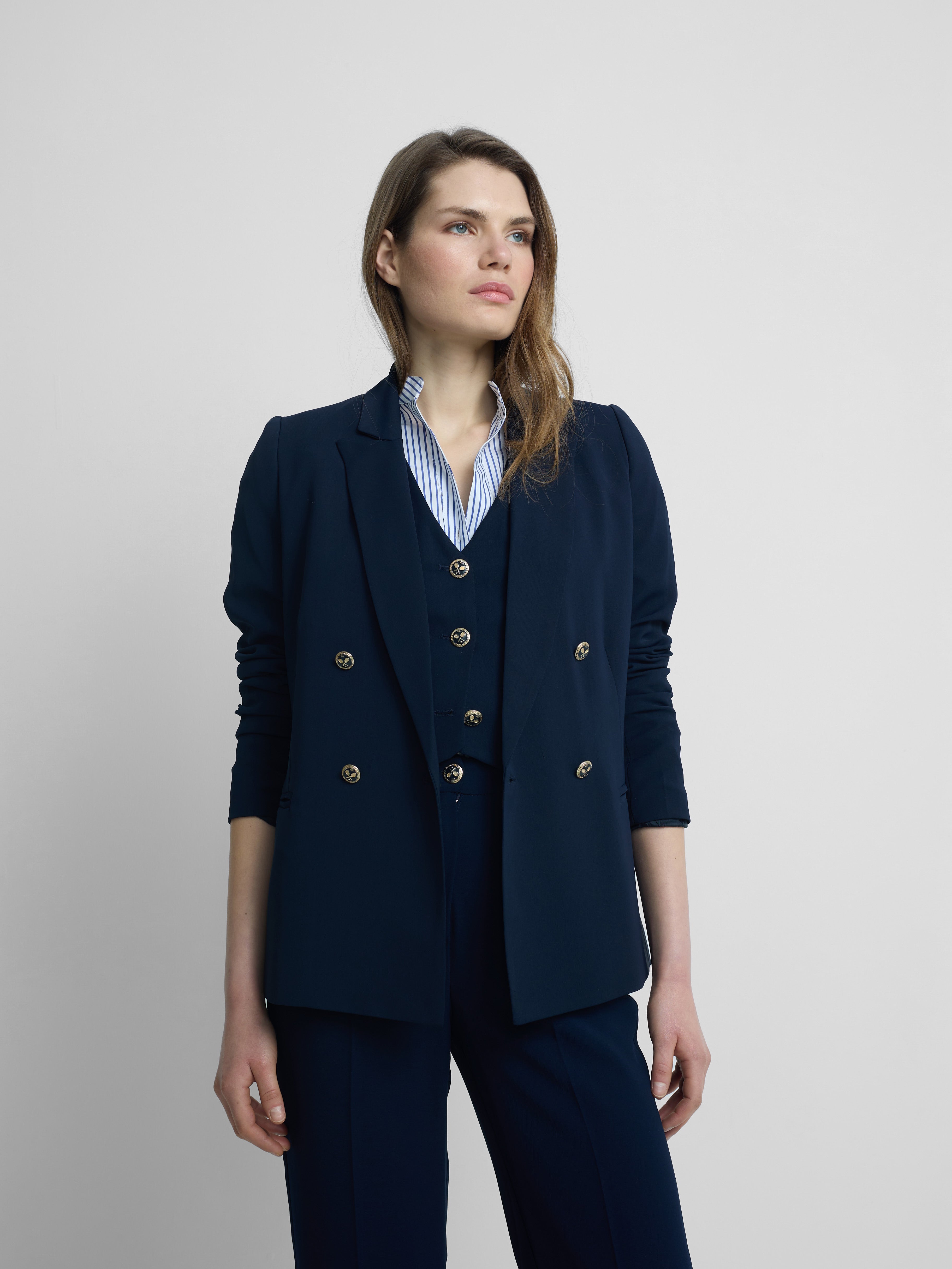 Americana woman clasica azul marino