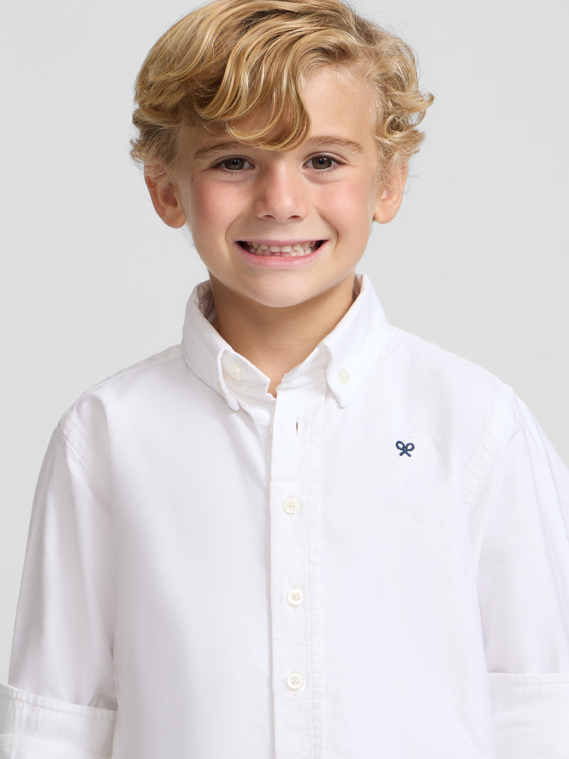 Classic white oxford sport shirt for kids