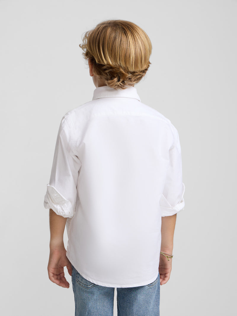 Classic white oxford sport shirt for kids