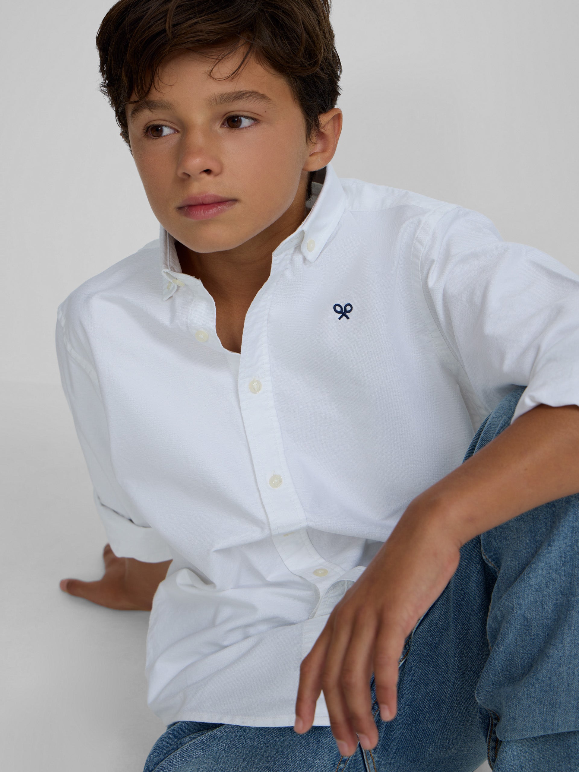 Chemise sport enfant classique oxford blanche