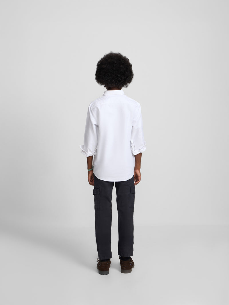 Polo sport classique enfant oxford blanc