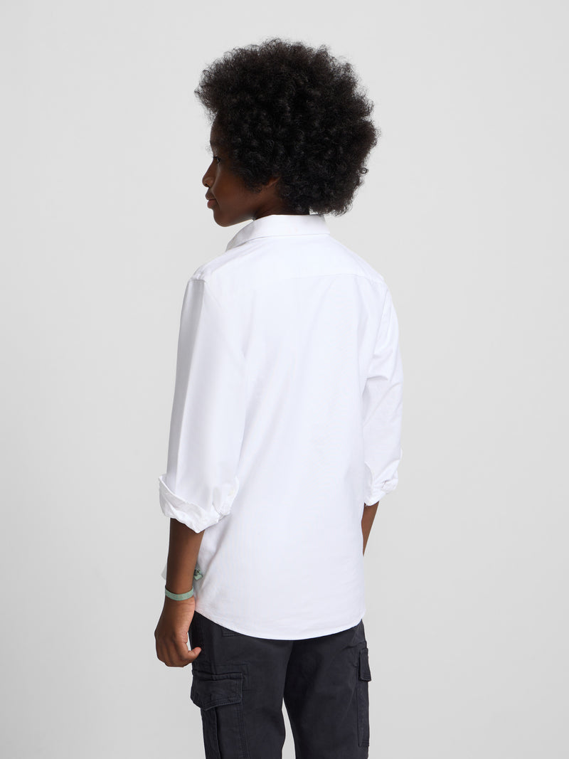 Polo sport classique enfant oxford blanc