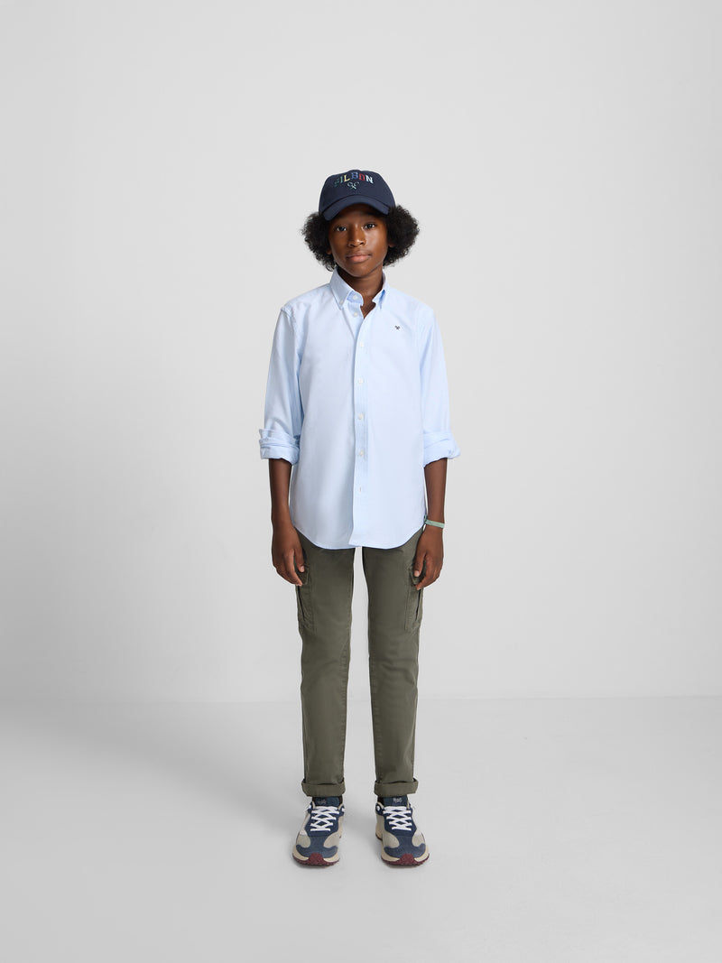 Classic Oxford Light Blue Kids' Sport Shirt