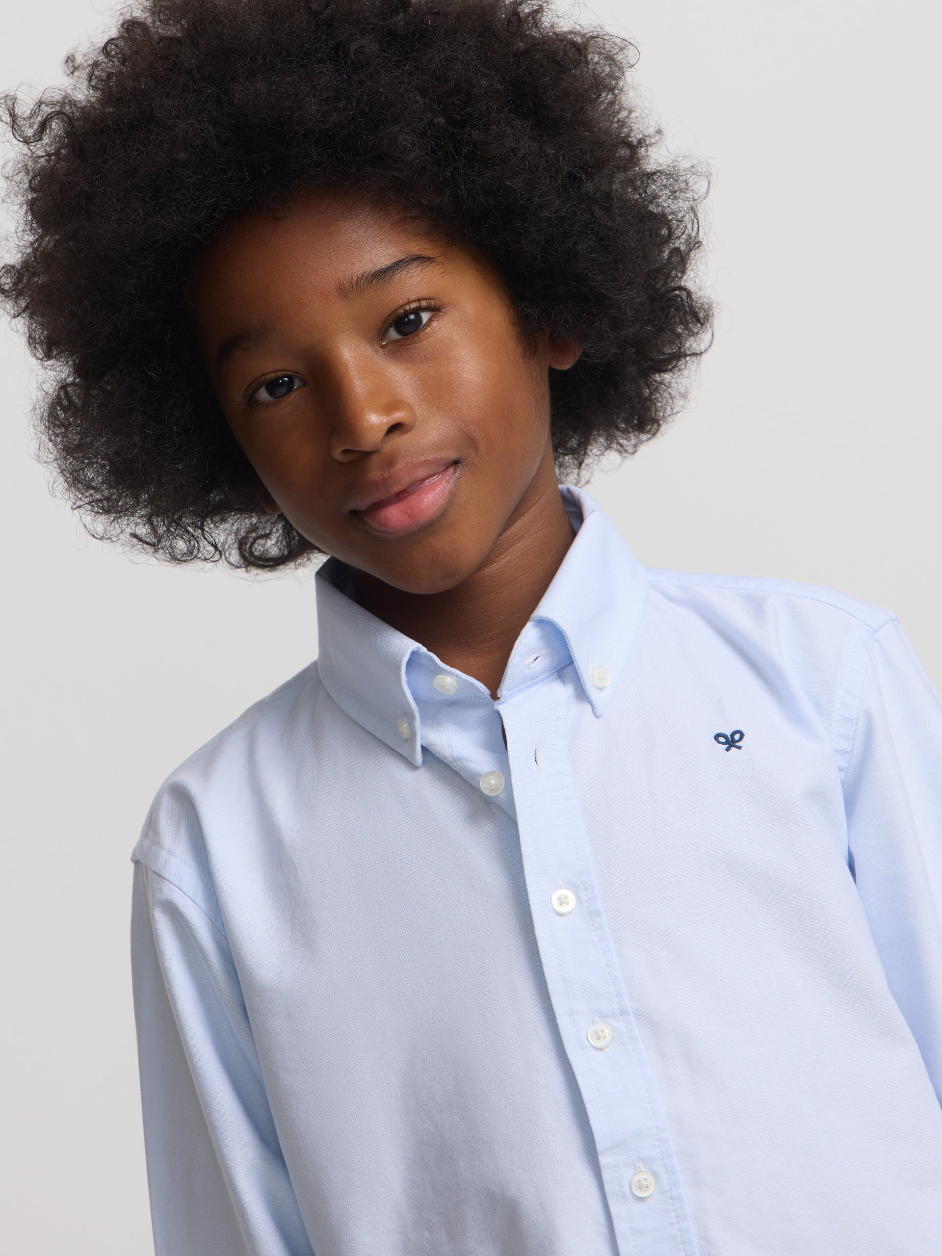 Camisa sport kids clasica oxford celeste