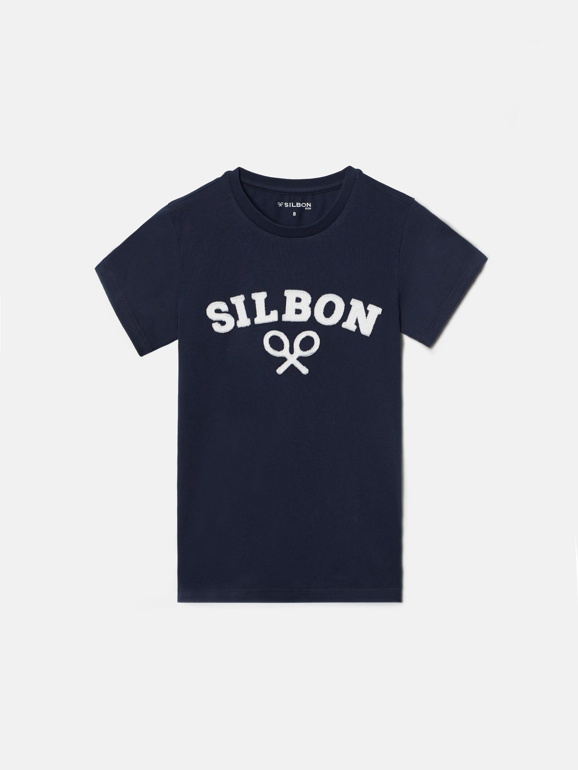 Camiseta kids raqueta media azul marino