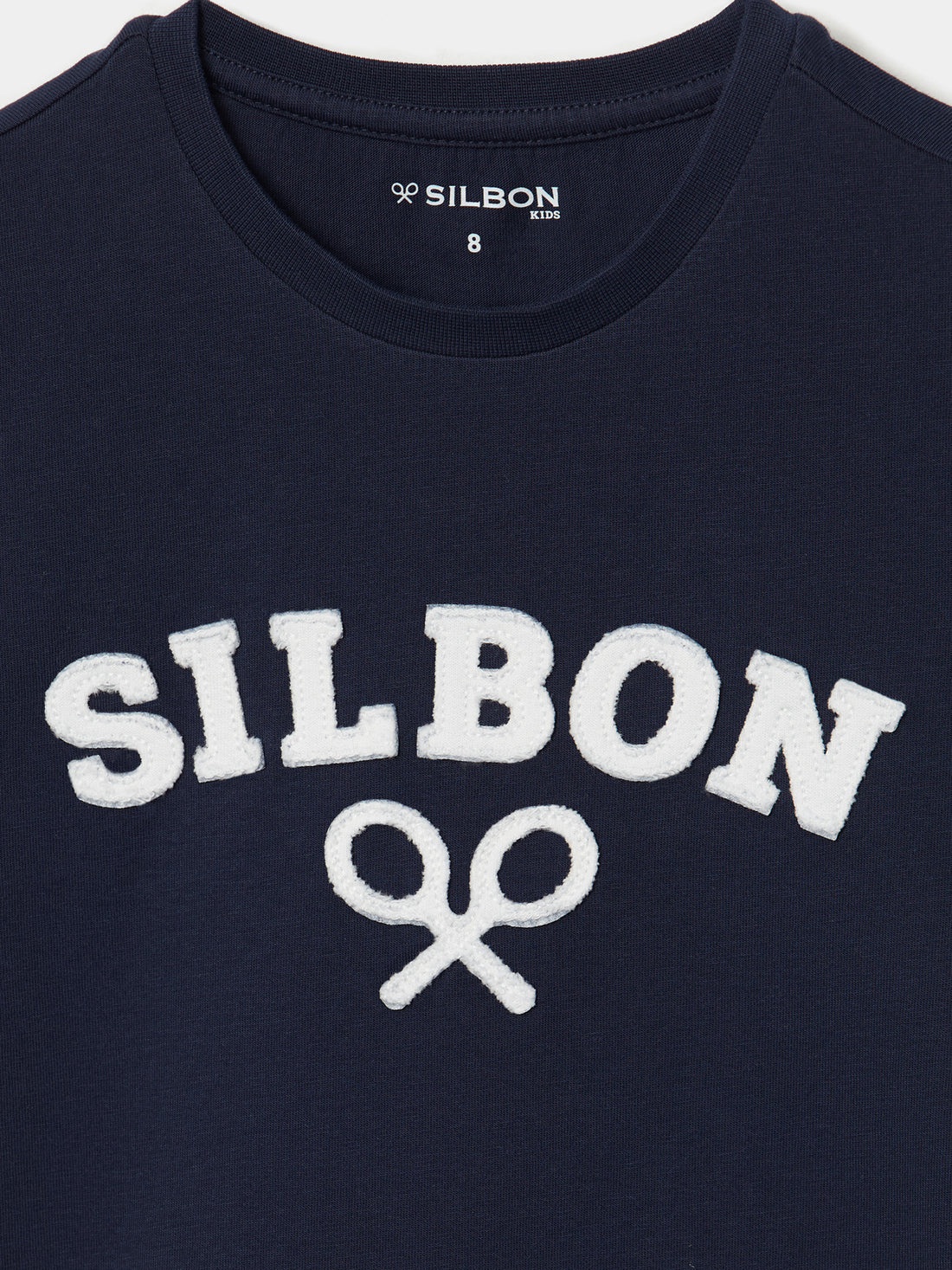 Kids navy blue half racket t-shirt