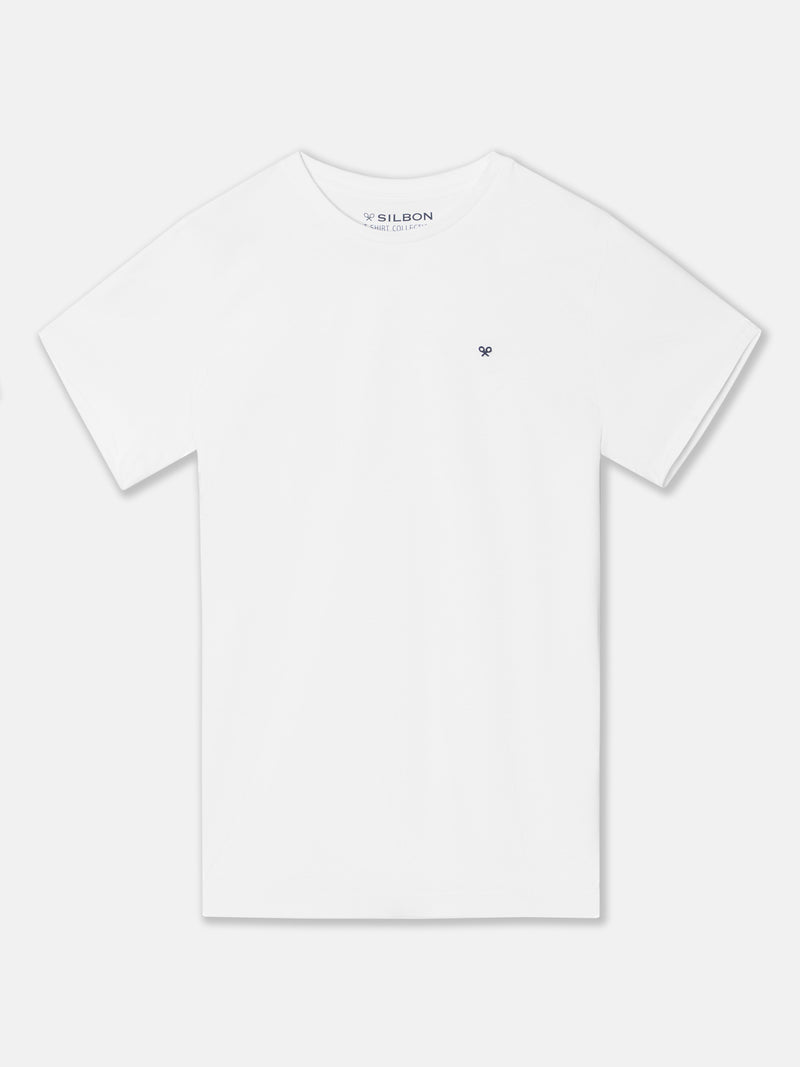 Camiseta silbon minilogo blanco