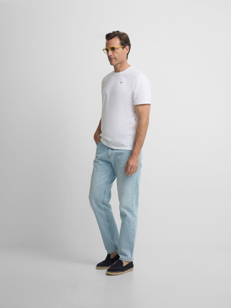Camiseta silbon minilogo blanco