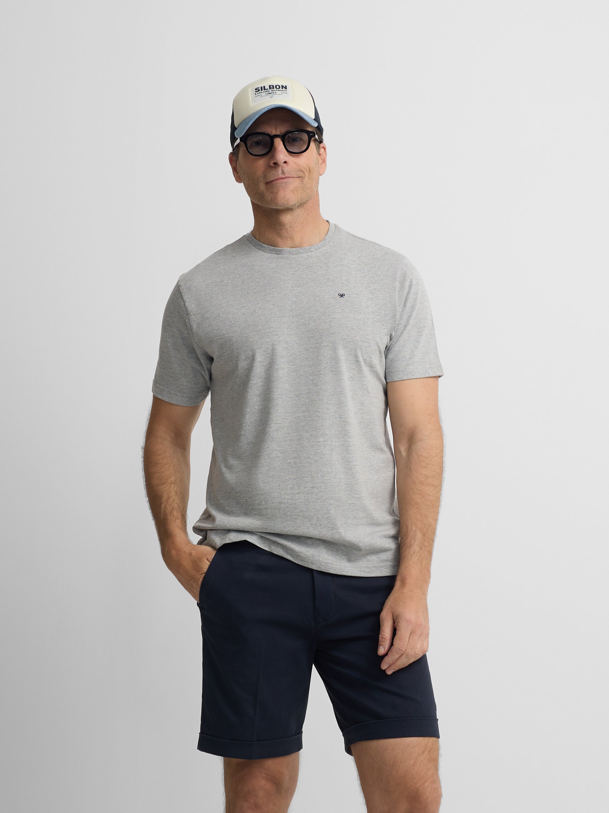 Silbon mini logo grey t-shirt
