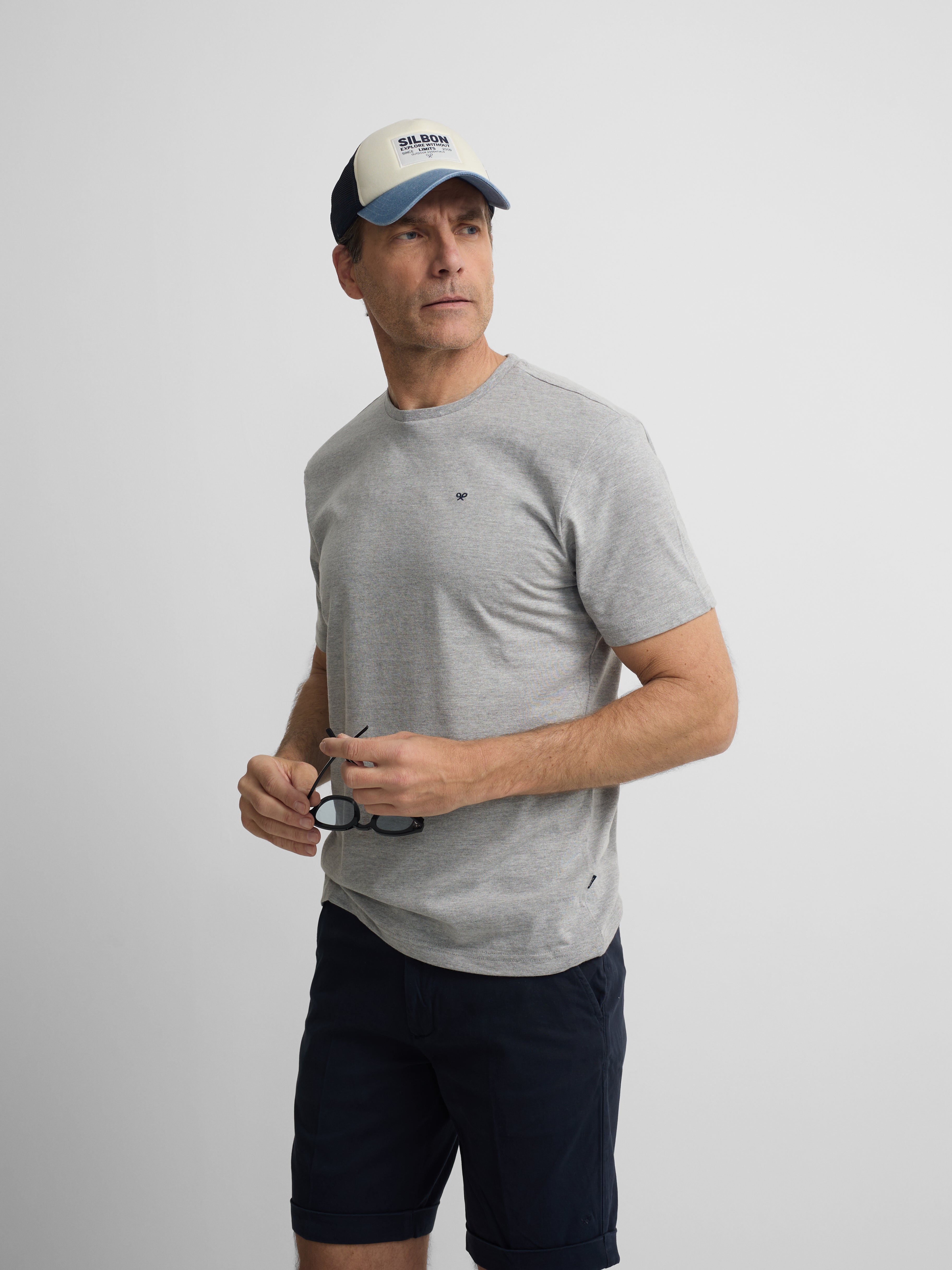 Silbon mini logo grey t-shirt