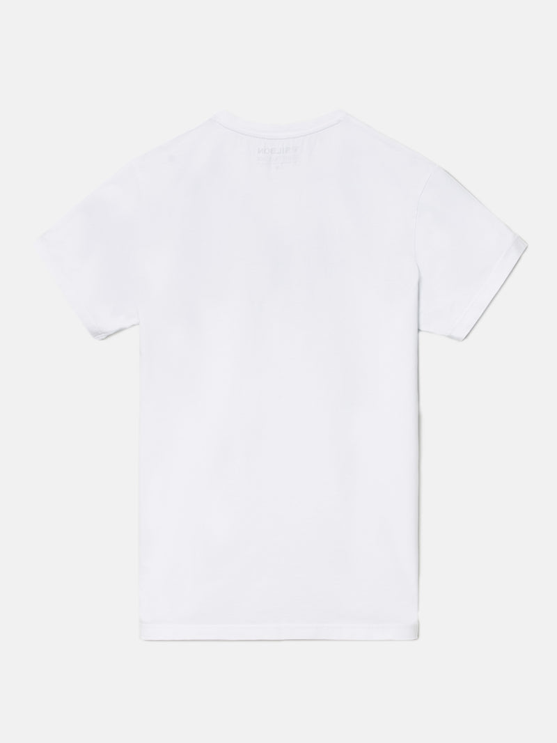 Camiseta silbon raqueta media blanca