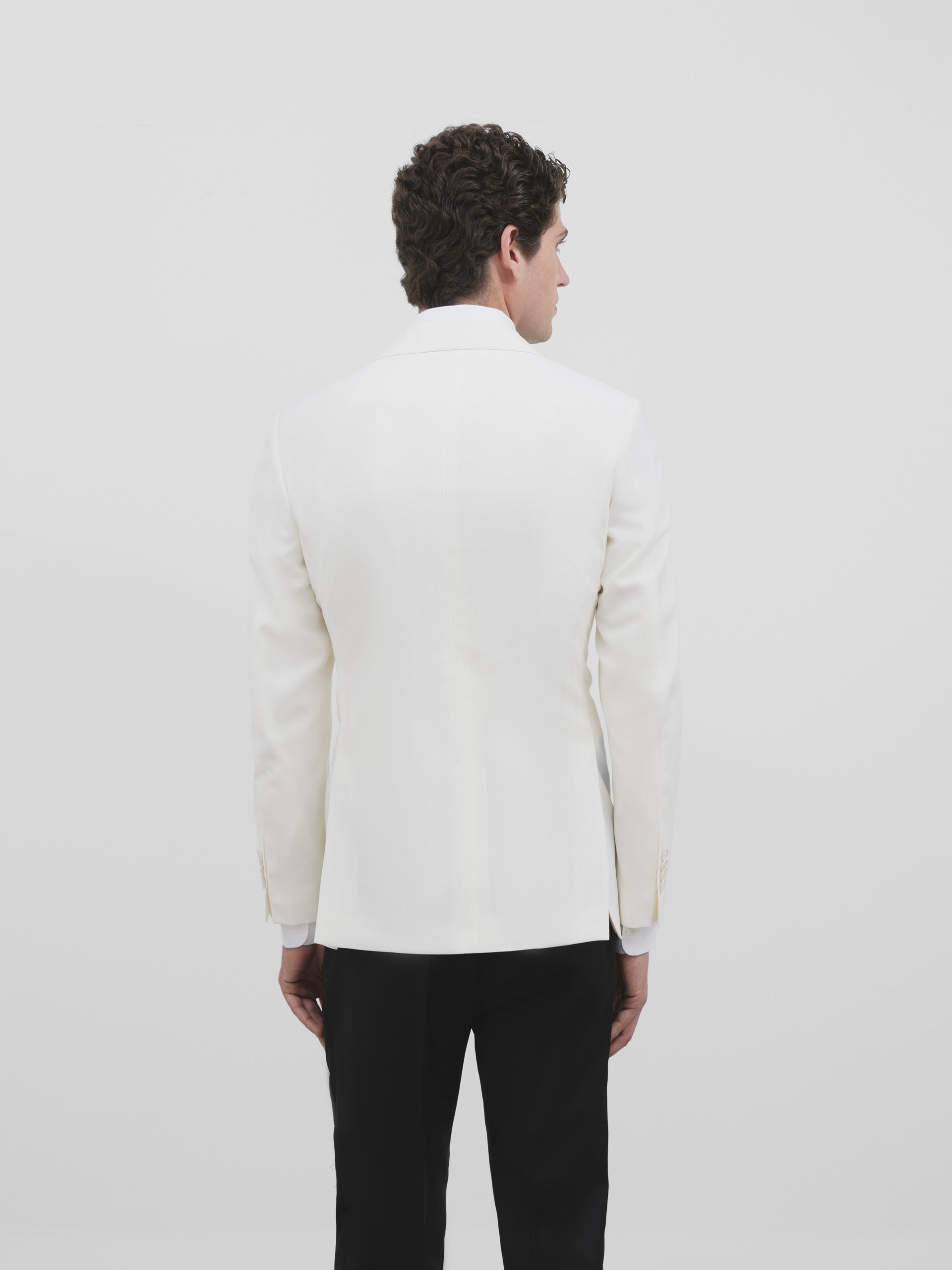 Americana esmoquin silbon blanco
