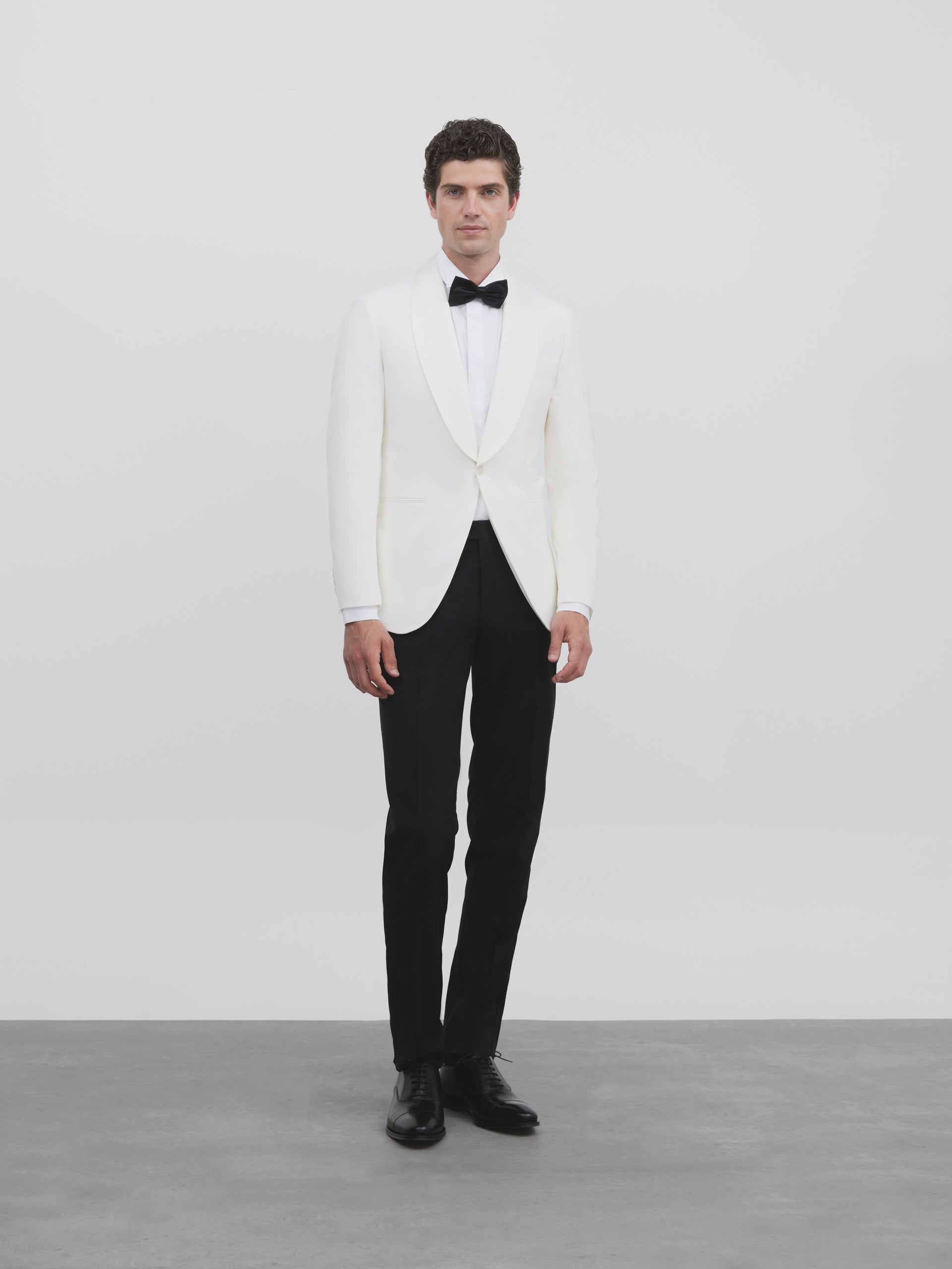 Americana esmoquin silbon blanco
