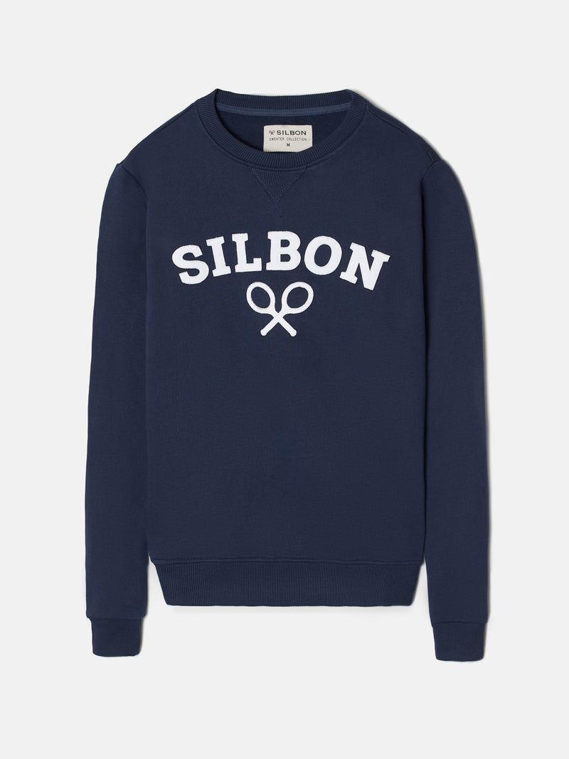 Sudadera silbon raqueta media azul marino