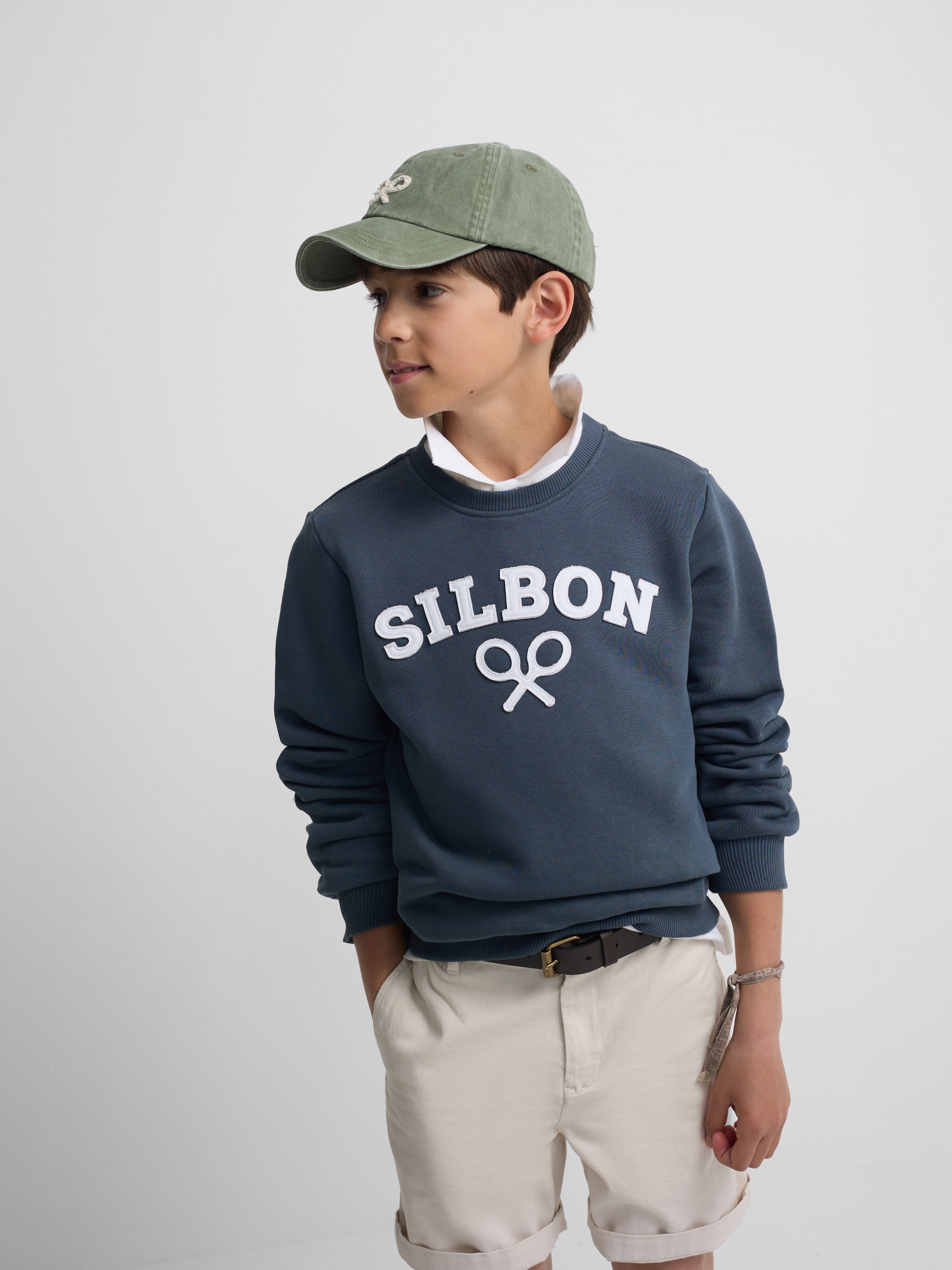 Sudadera kids raqueta media azul marino