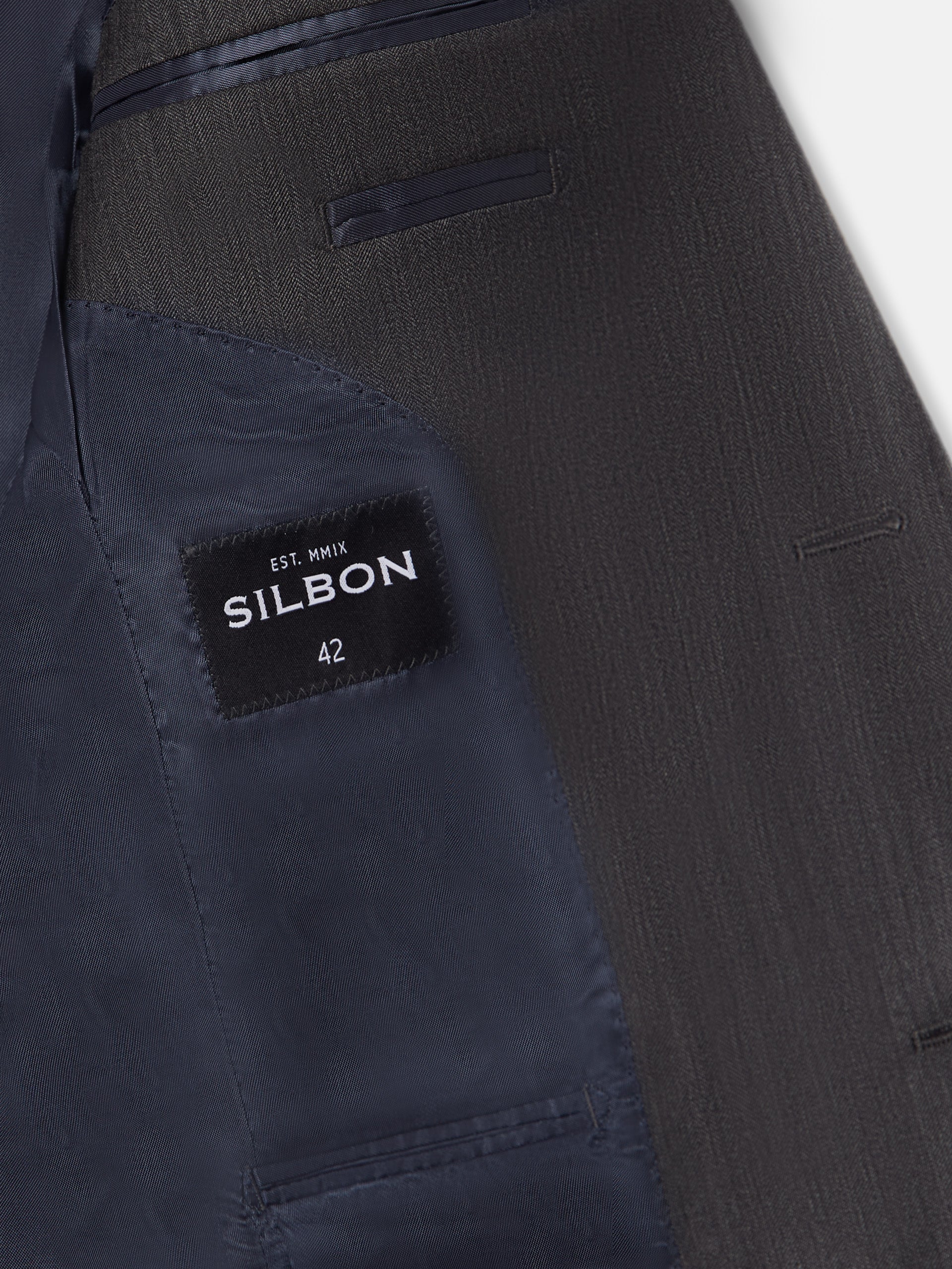 Classic gray herringbone suit jacket