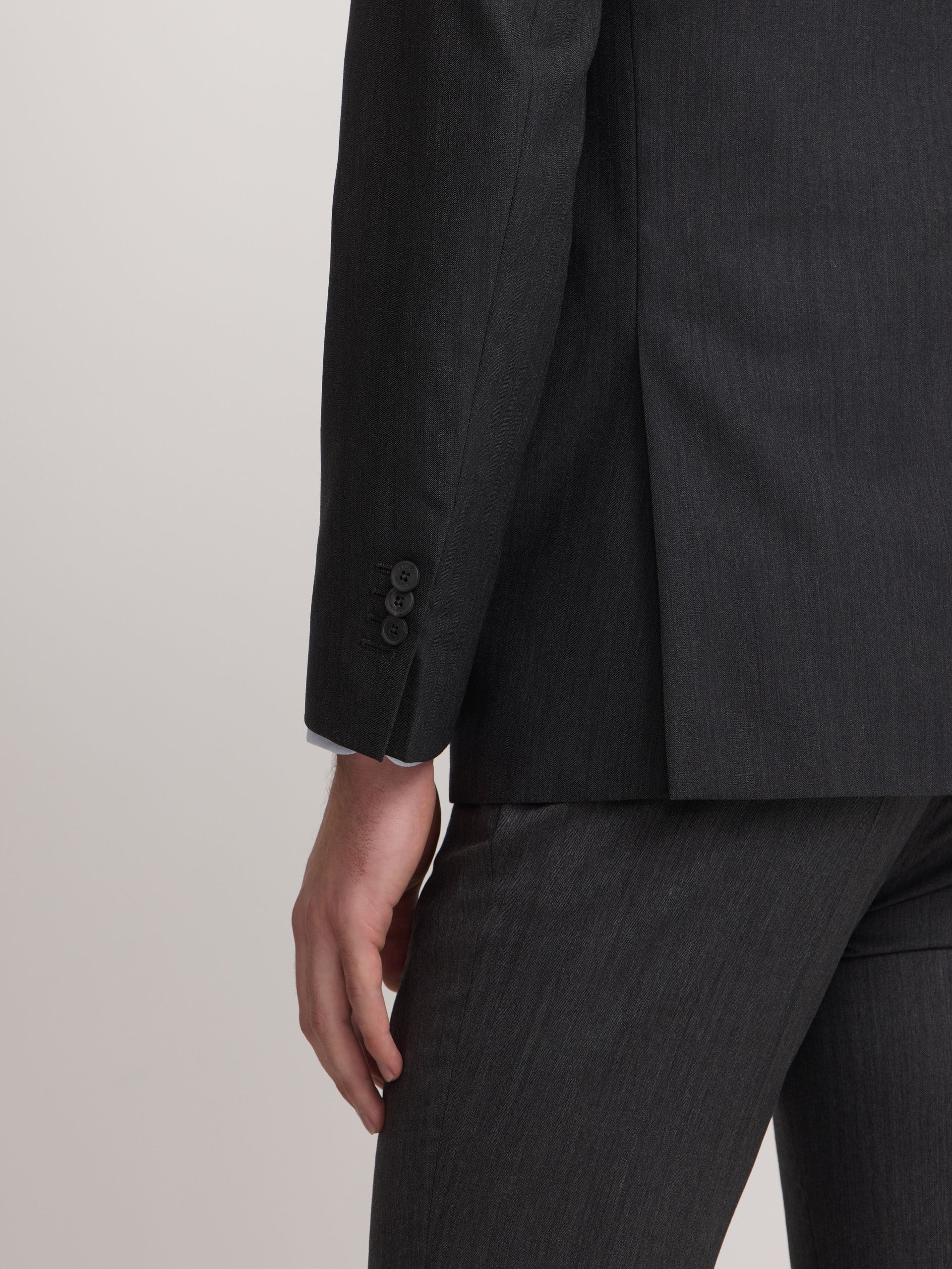 Classic gray herringbone suit jacket