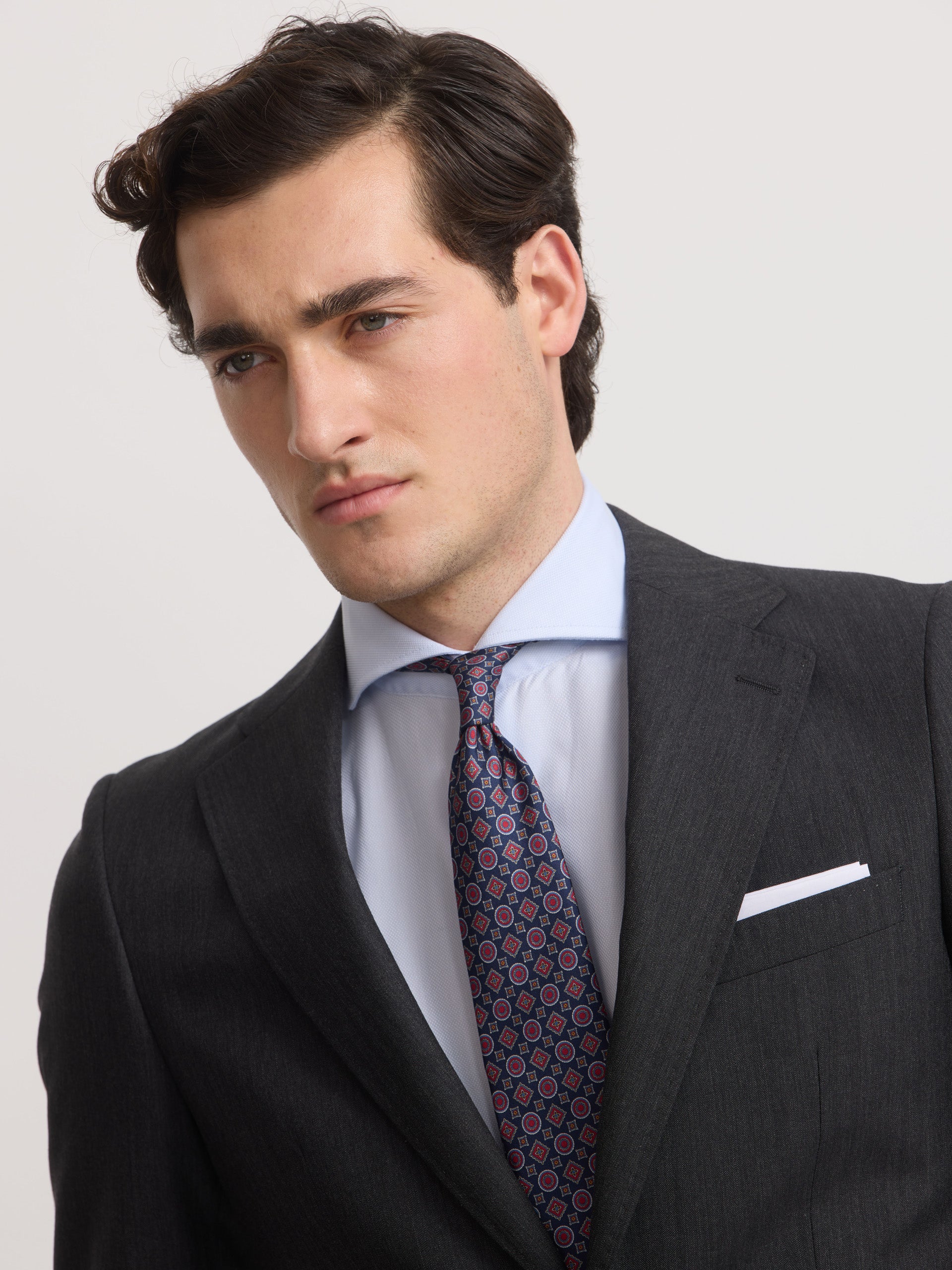 Classic gray herringbone suit jacket