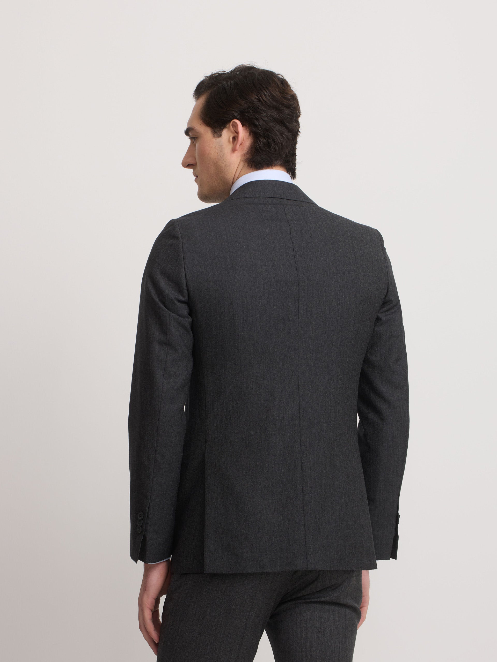 Classic gray herringbone suit jacket