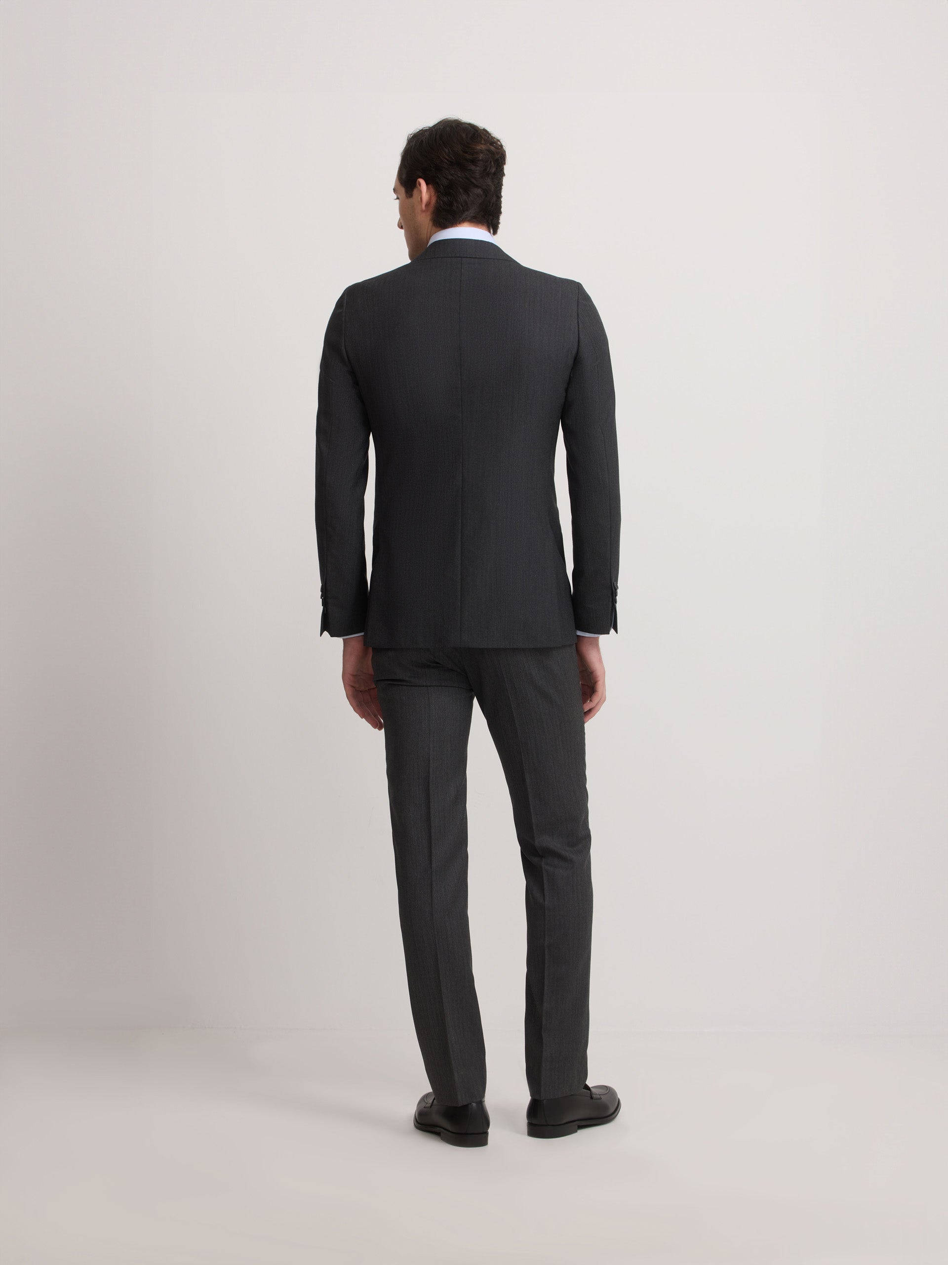 Classic gray herringbone suit jacket