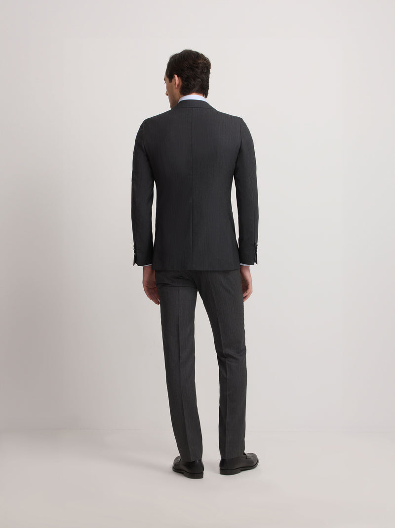 Classic gray herringbone suit jacket