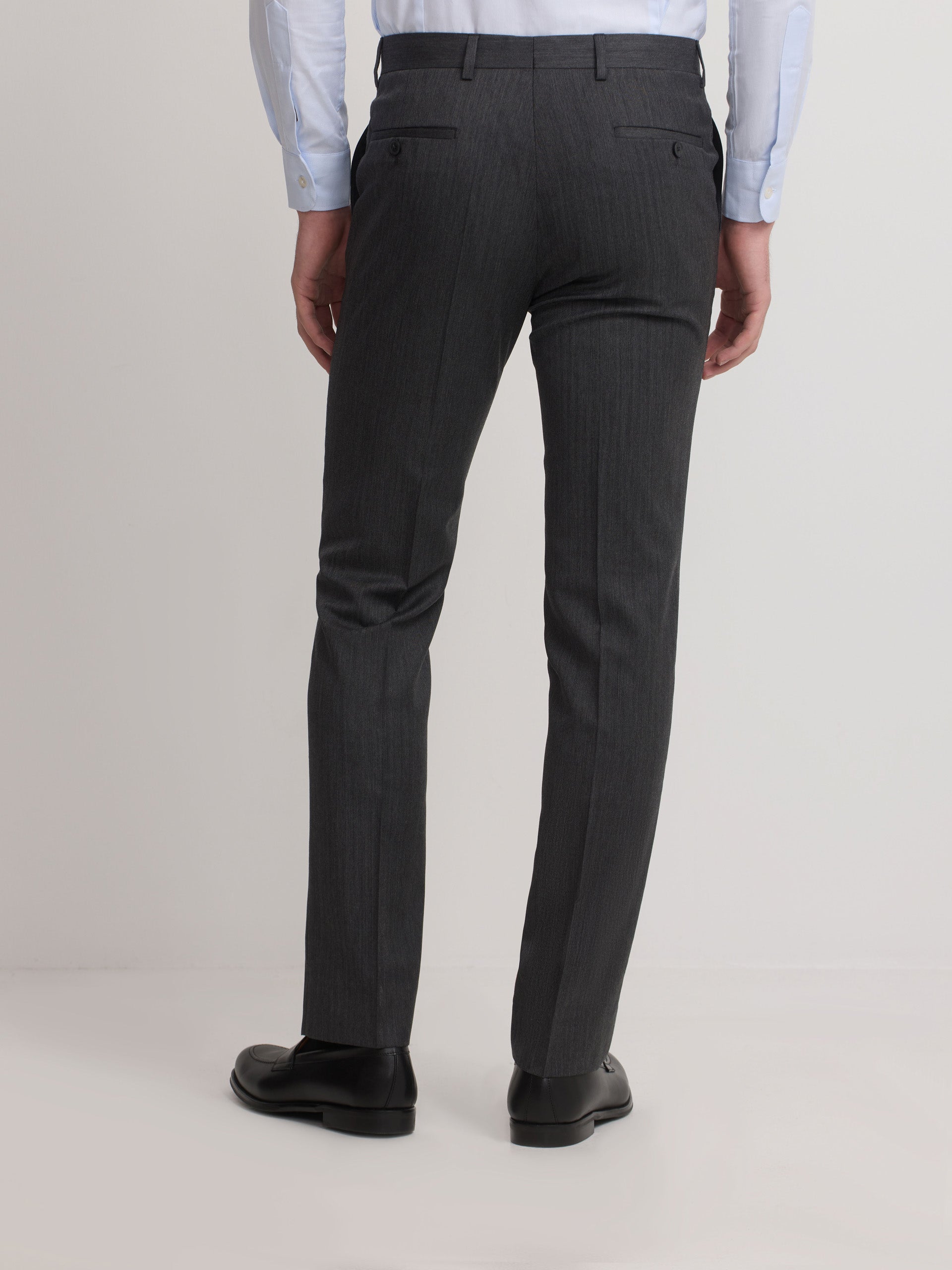 Classic gray herringbone suit trousers