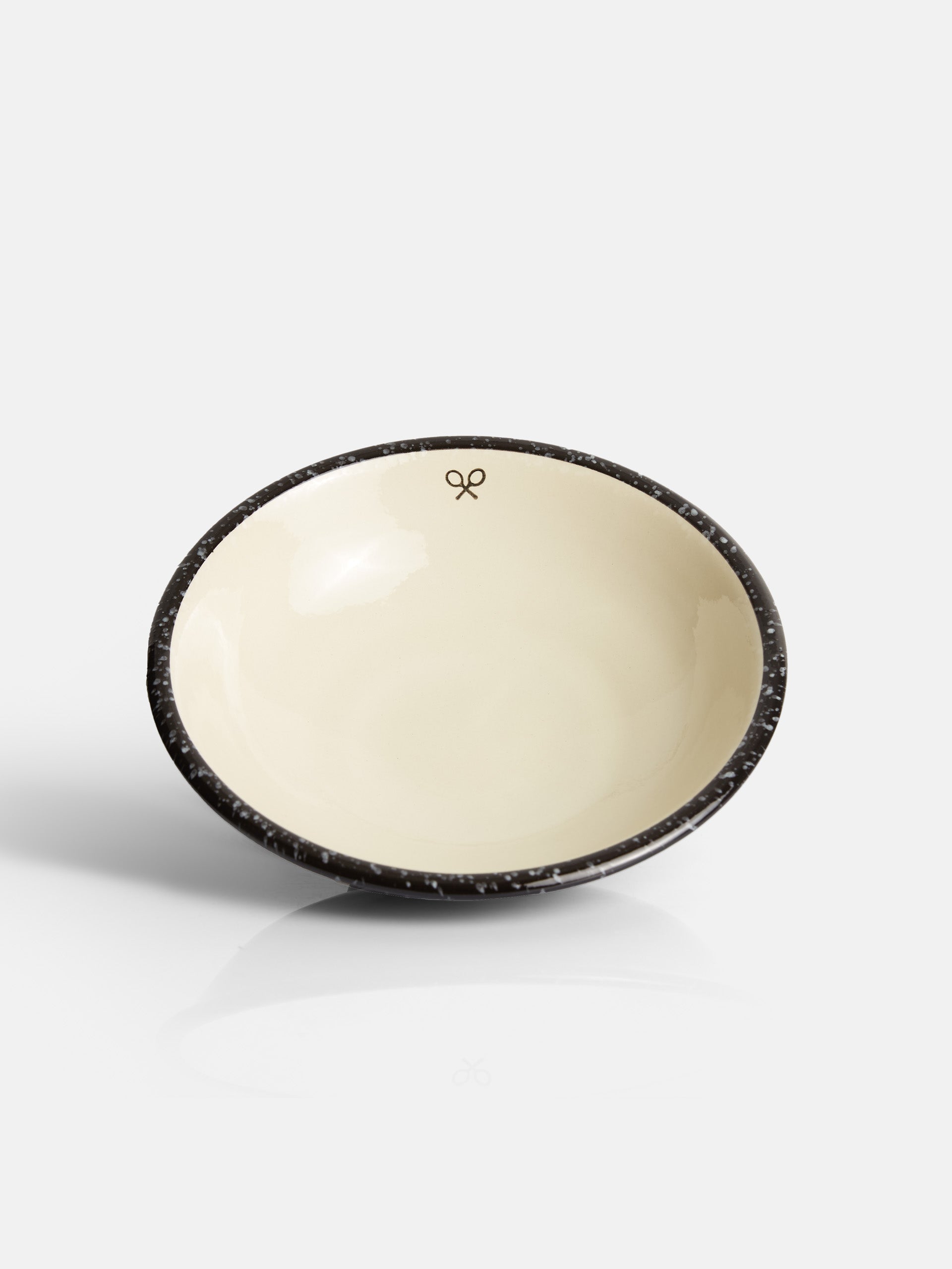 Two-tone glazed ceramic soup plate