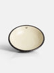Two-tone glazed ceramic soup plate