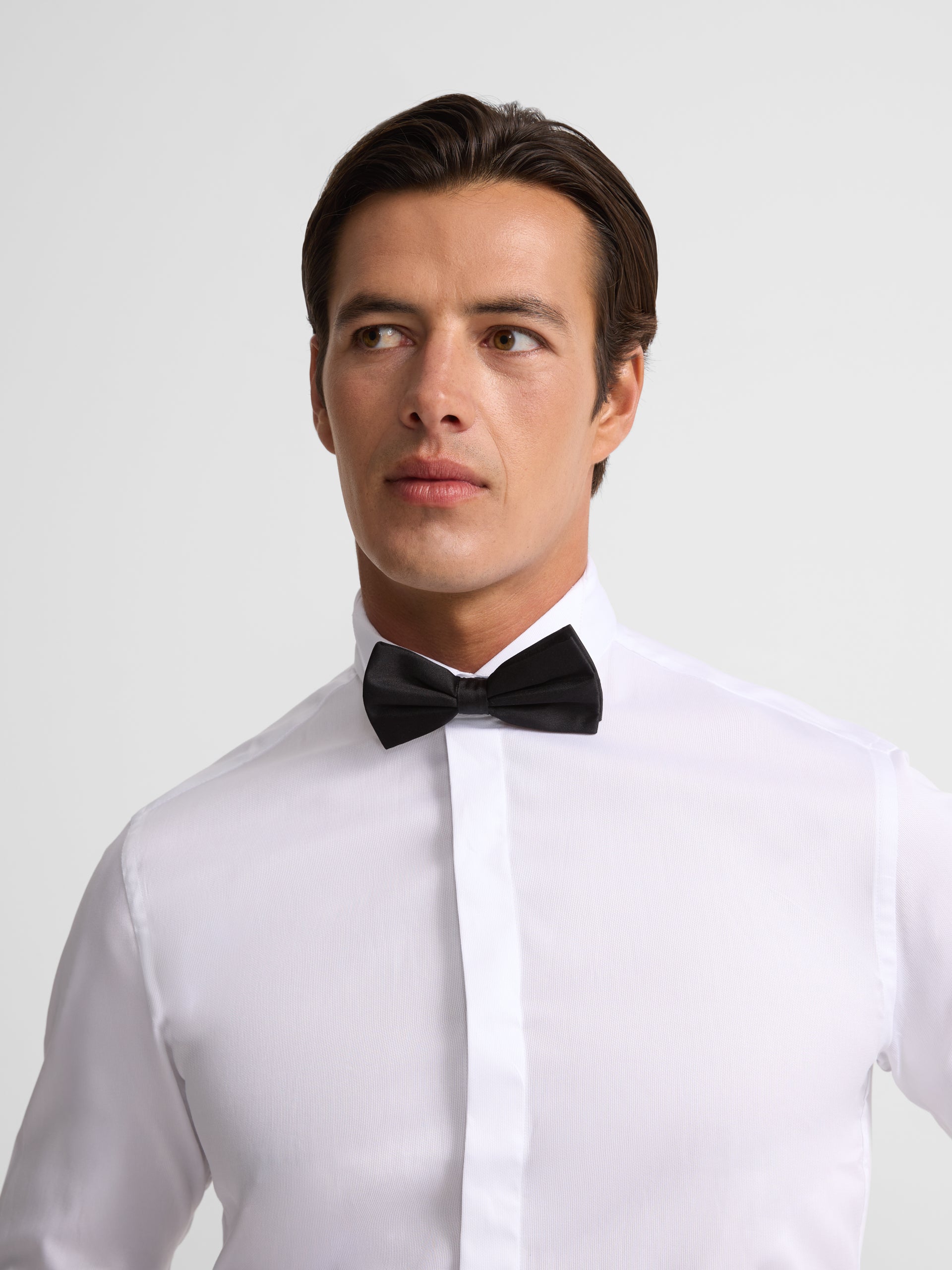Camisa vestir cuello esmoquin blanca