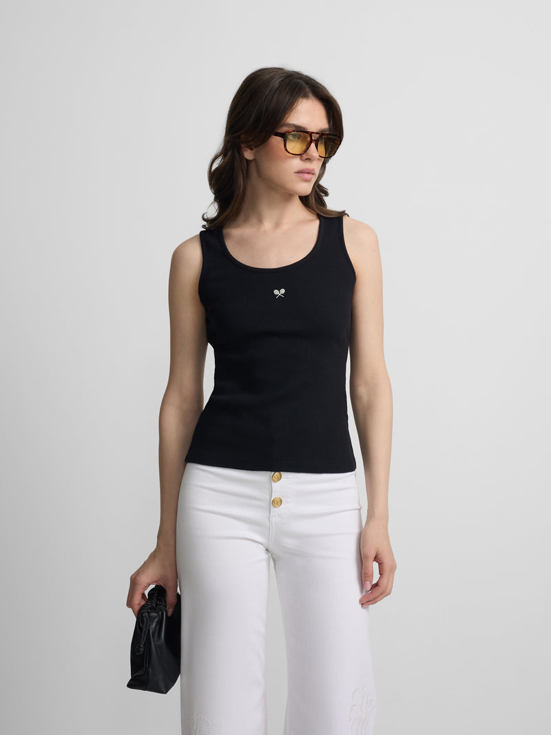 Camisola de alças preta mulher