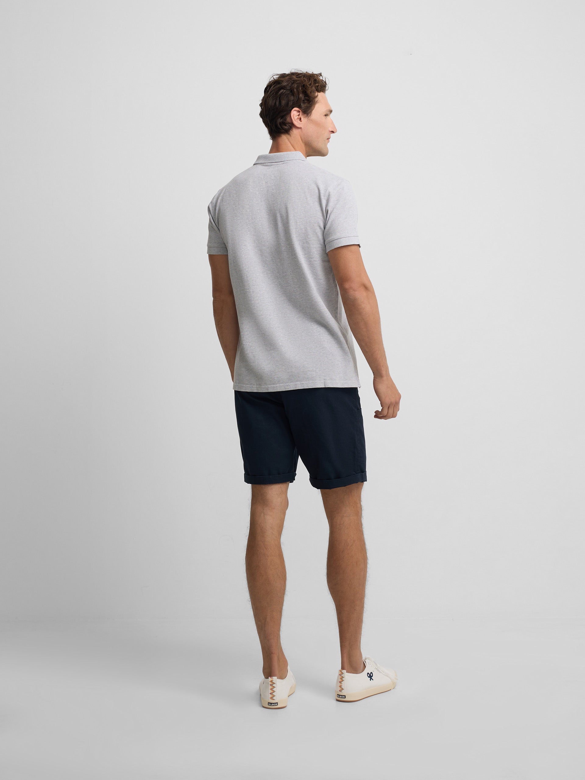 Polo classique uni gris clair