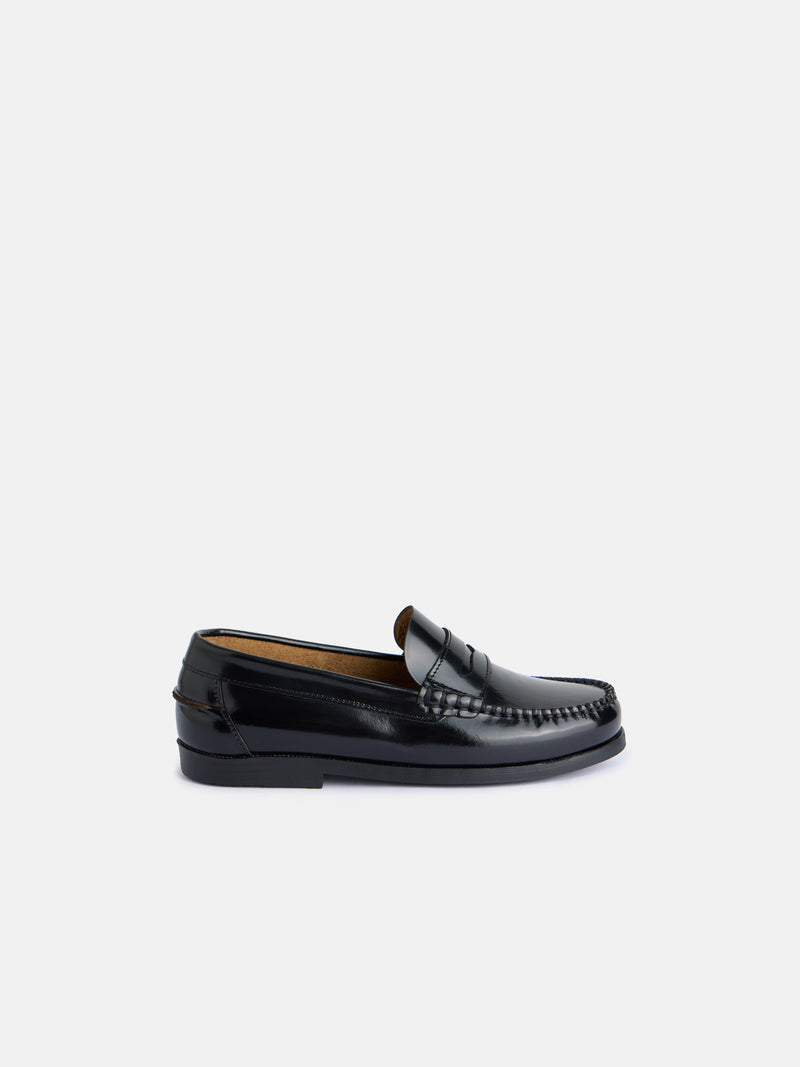 Black kids' loafer shoe