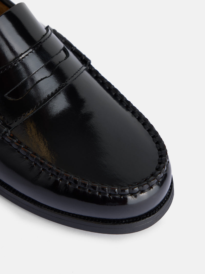 Black kids' loafer shoe