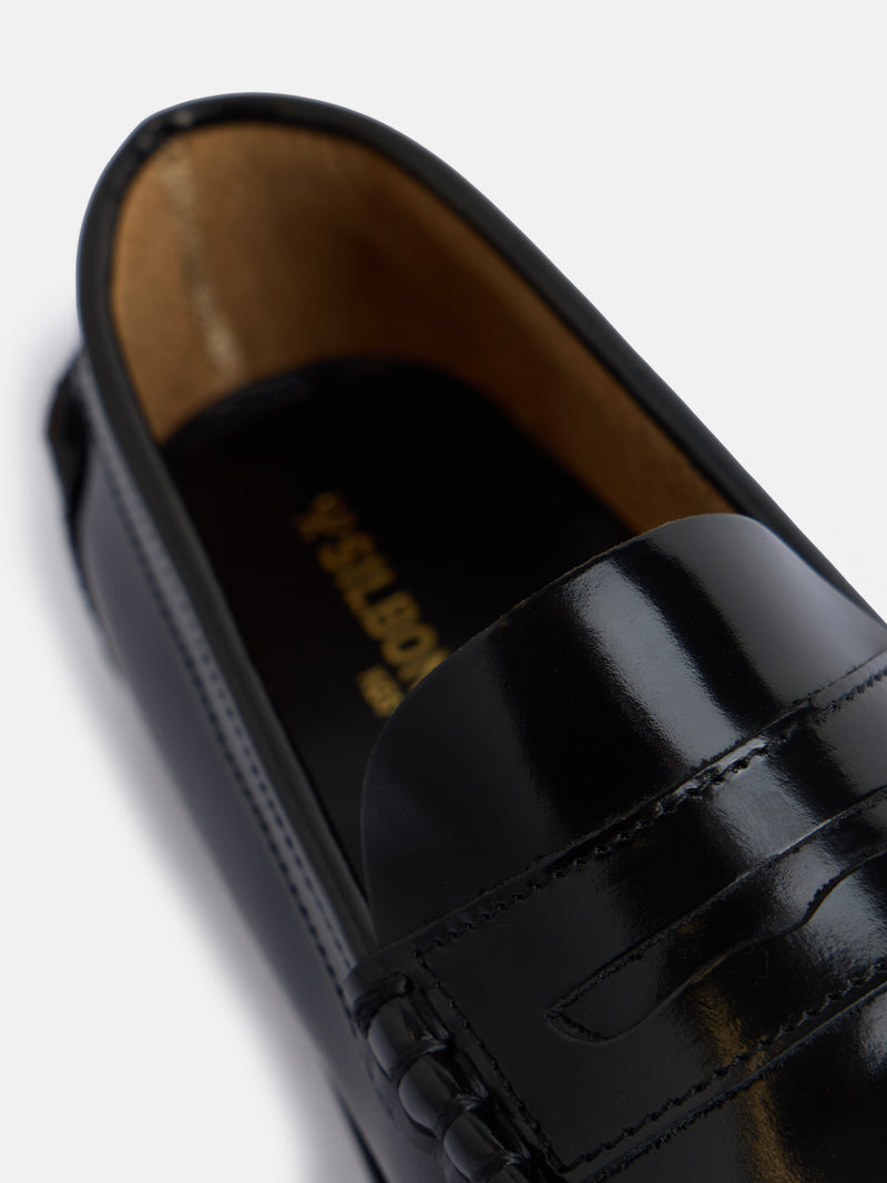 Black kids' loafer shoe