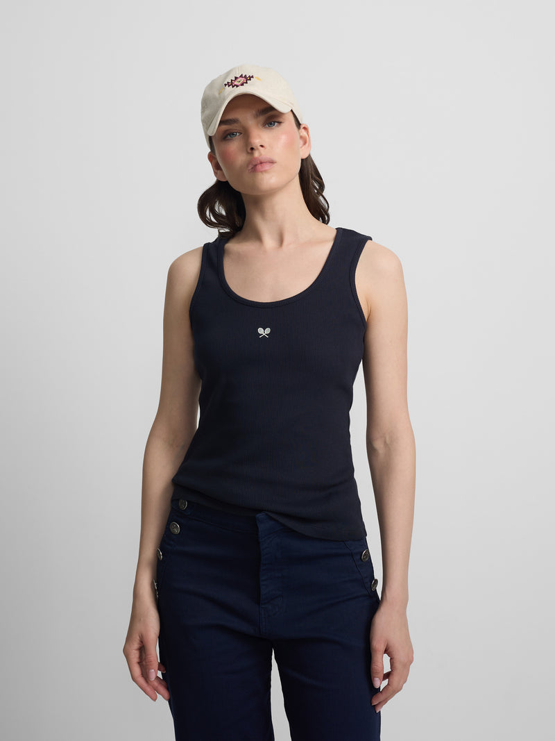 Débardeur femme bleu marine