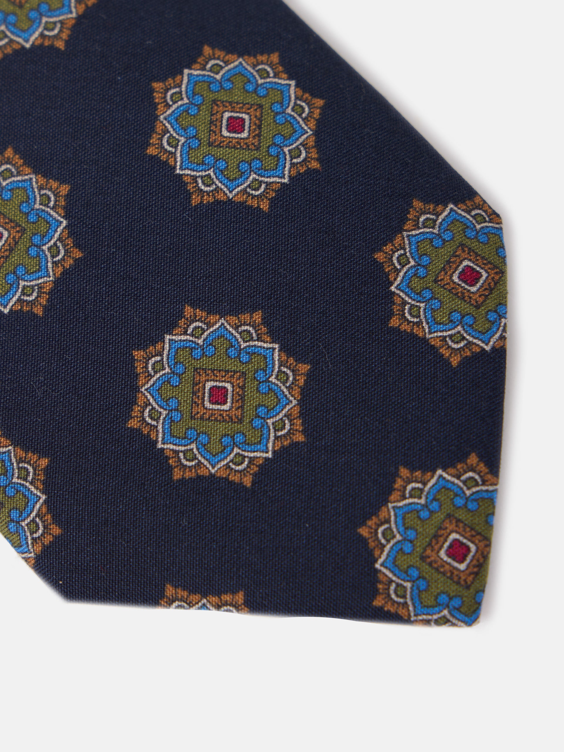 Navy blue Ankara pattern tie