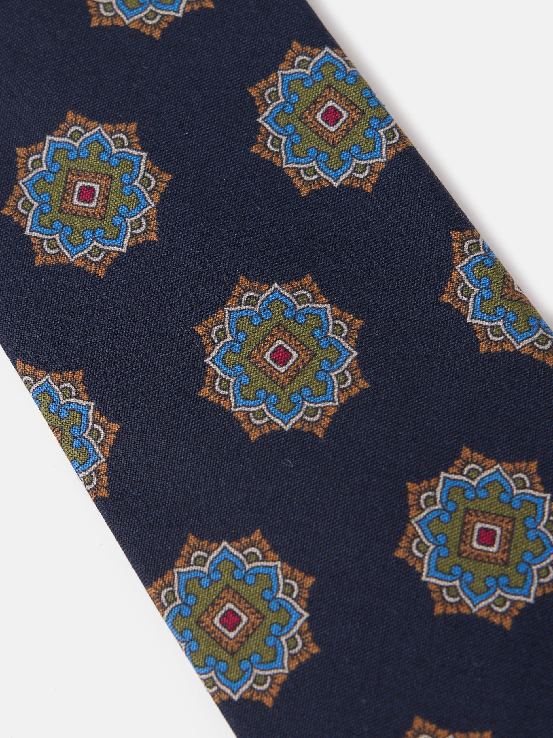 Navy blue Ankara pattern tie