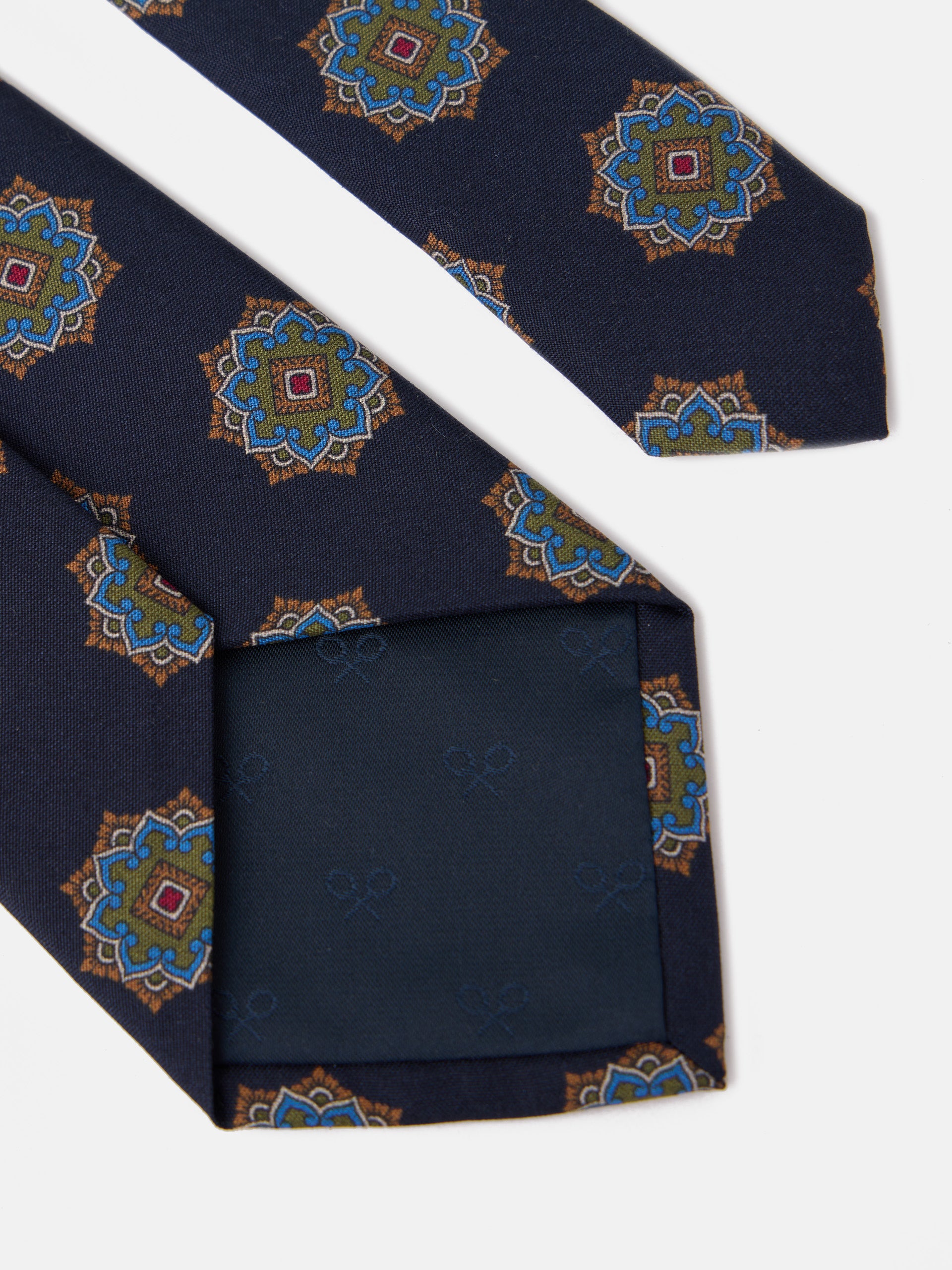 Navy blue Ankara pattern tie